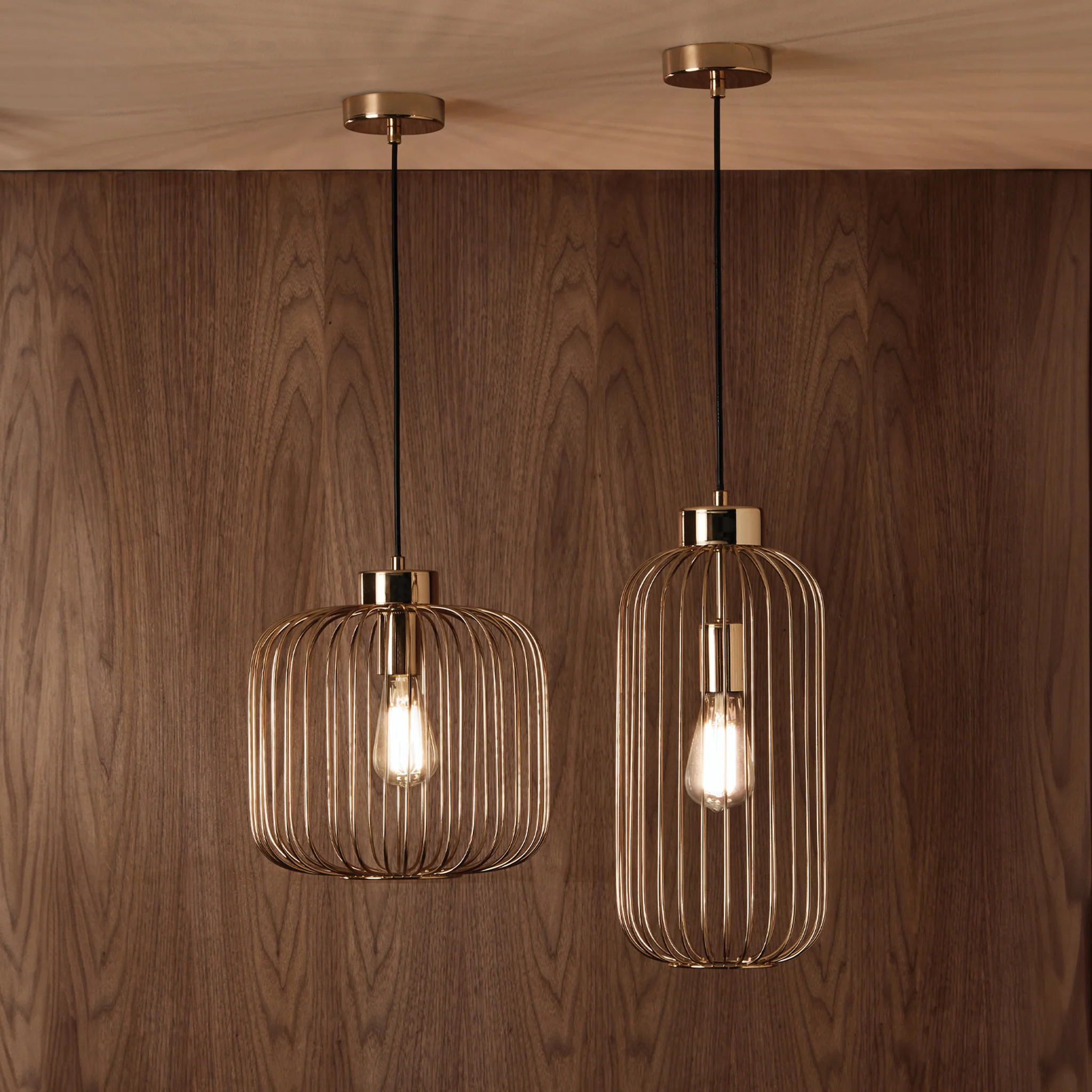 Dania French Gold Metal Wire Tall Pendant - Image 3