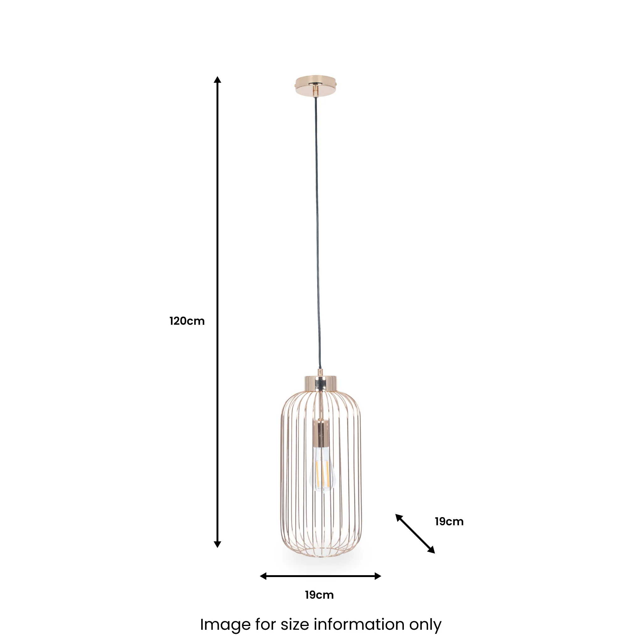 Dania French Gold Metal Wire Tall Pendant - Image 5