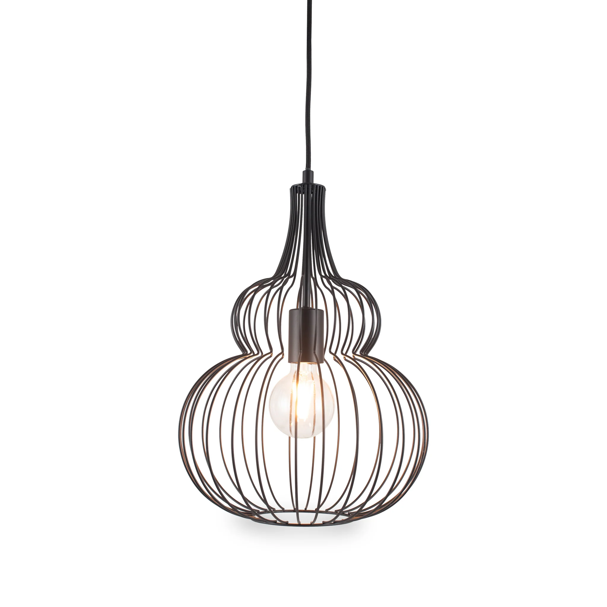 Dania Matt Black Metal Shaped Wire Pendant - Image 5