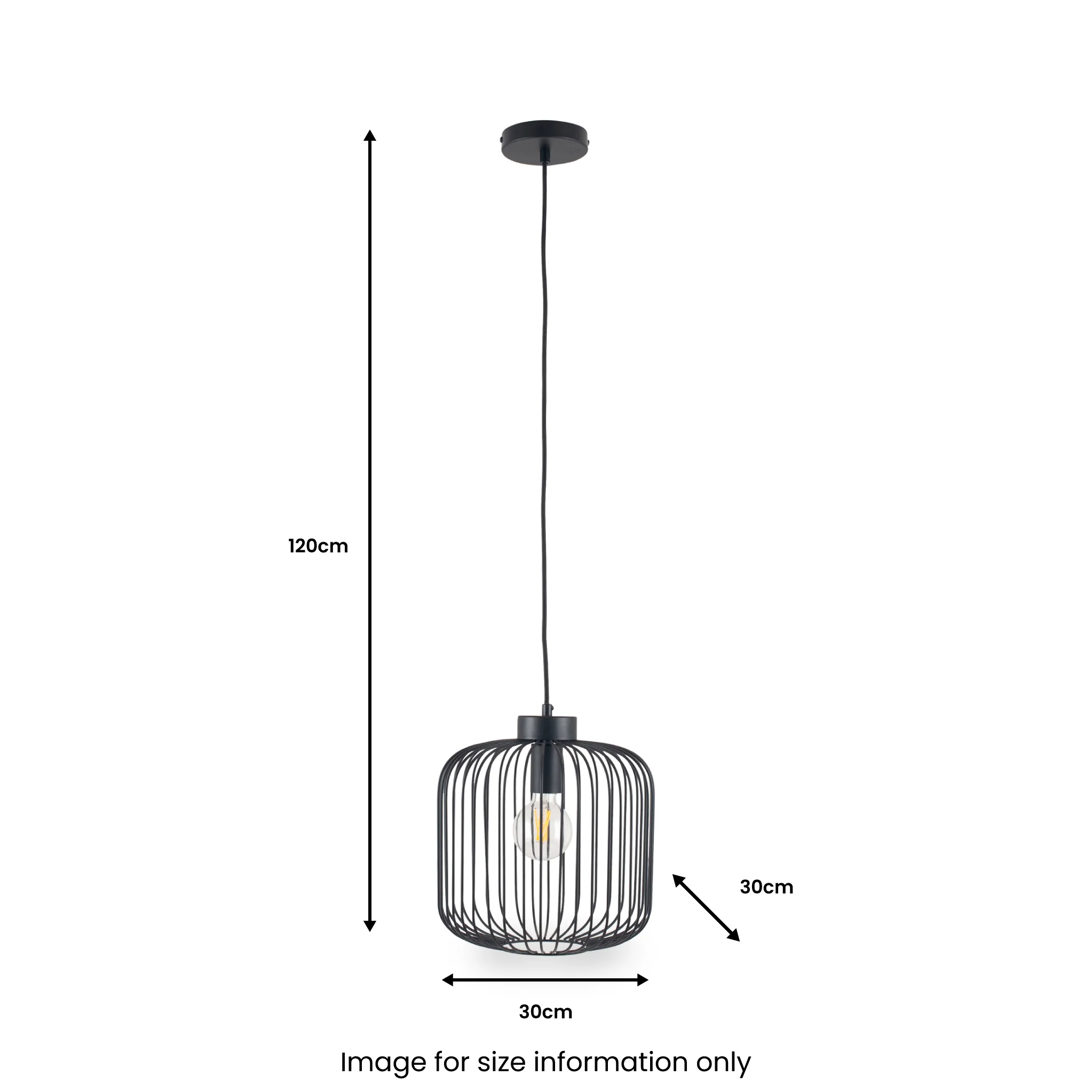 Dania Matt Black Metal Wire Pendant - Image 6