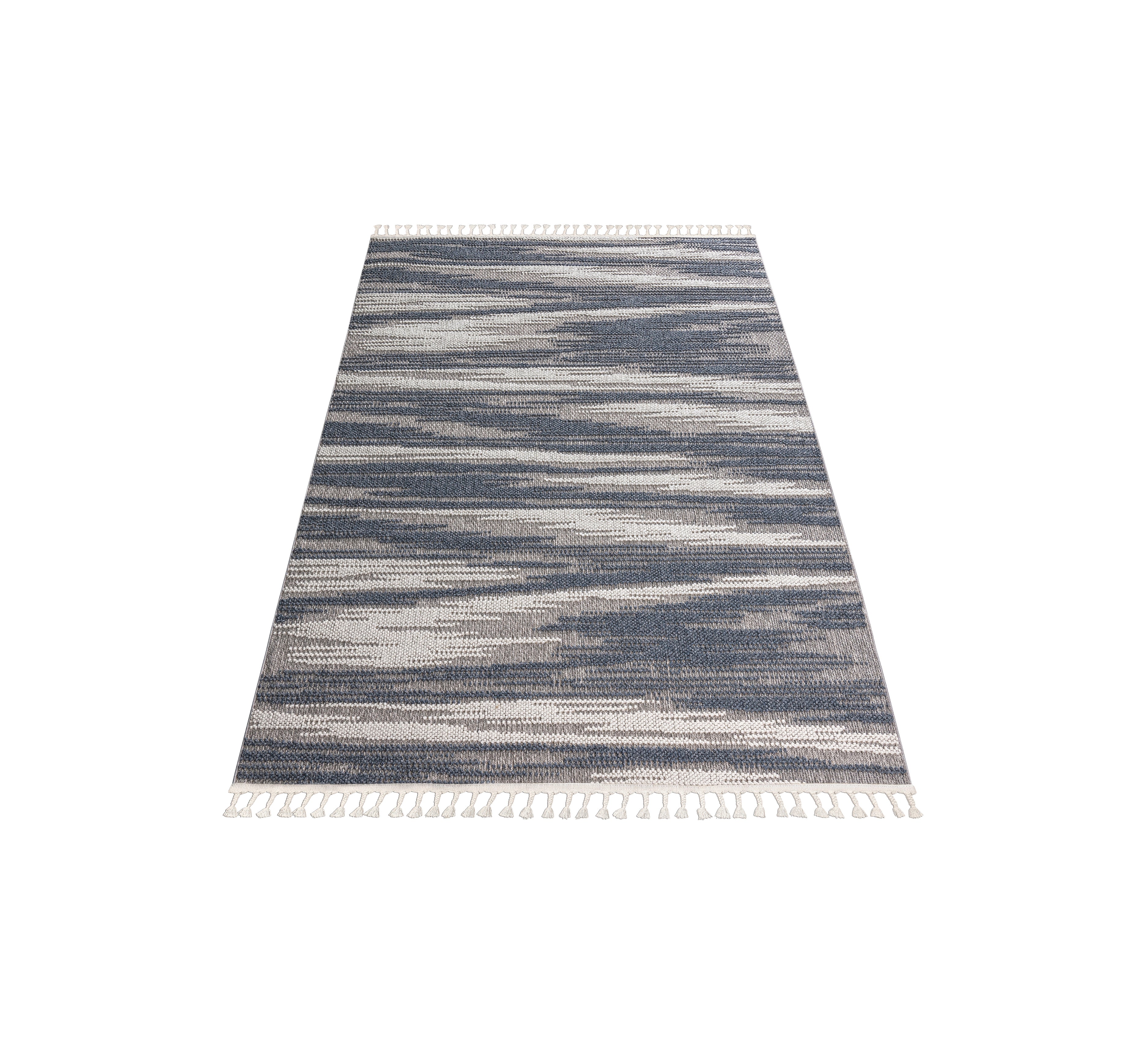 Dawson Flat and Loop Design Tassled Rug - Image 3