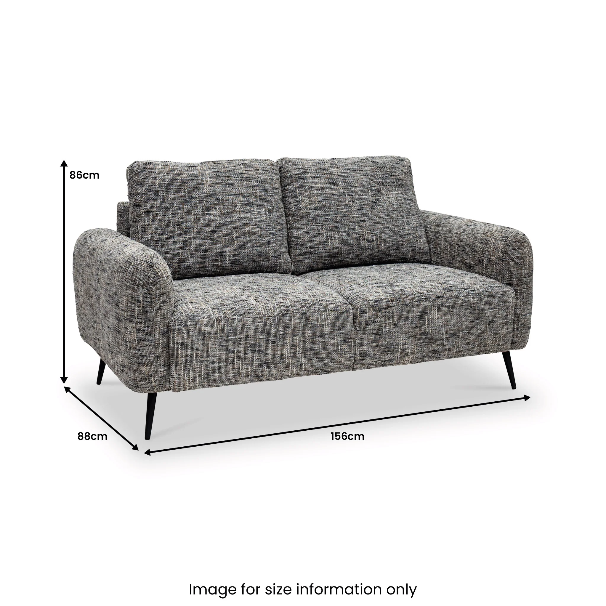 Delphine Multitonal Fabric 2 Seater Sofa - Image 6