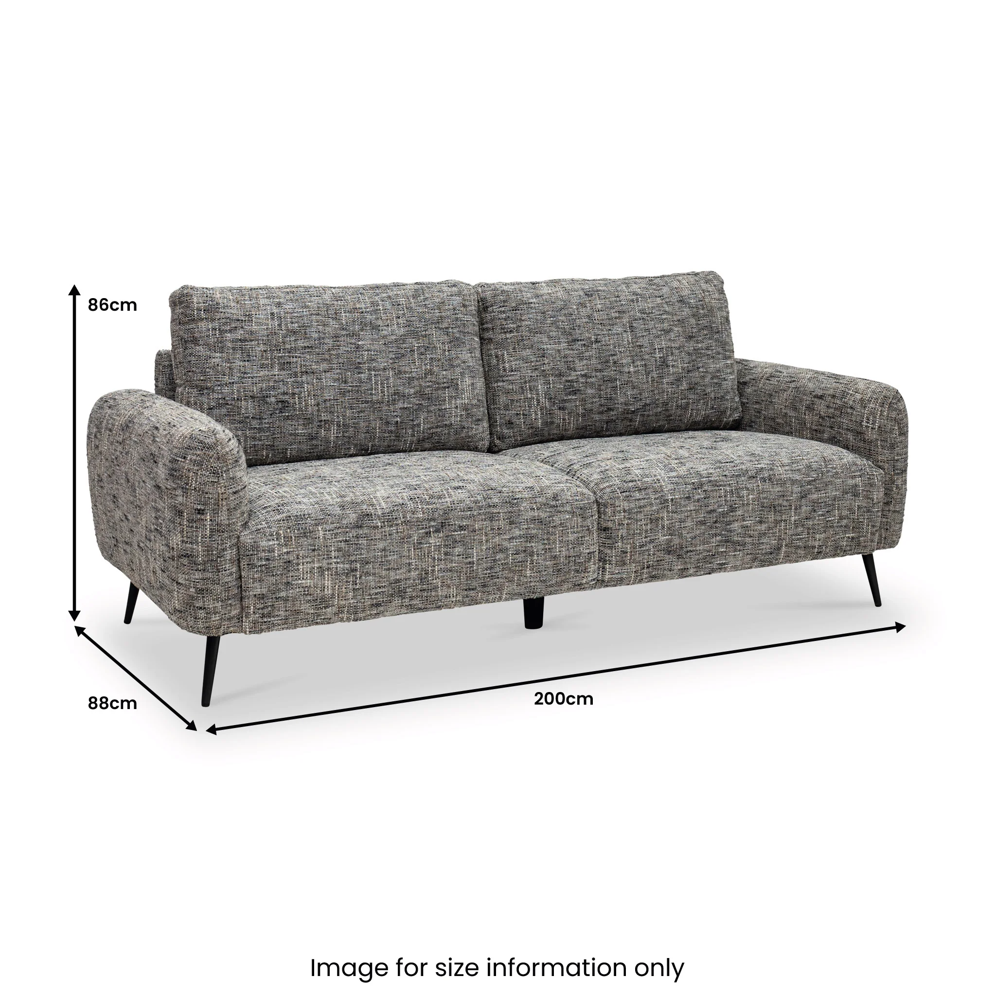 Delphine Multitonal Fabric 3 Seater Sofa - Image 6