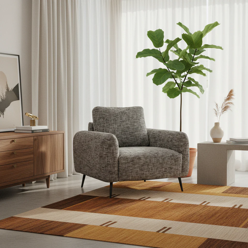 Delphine Multitonal Fabric Armchair - Image 2