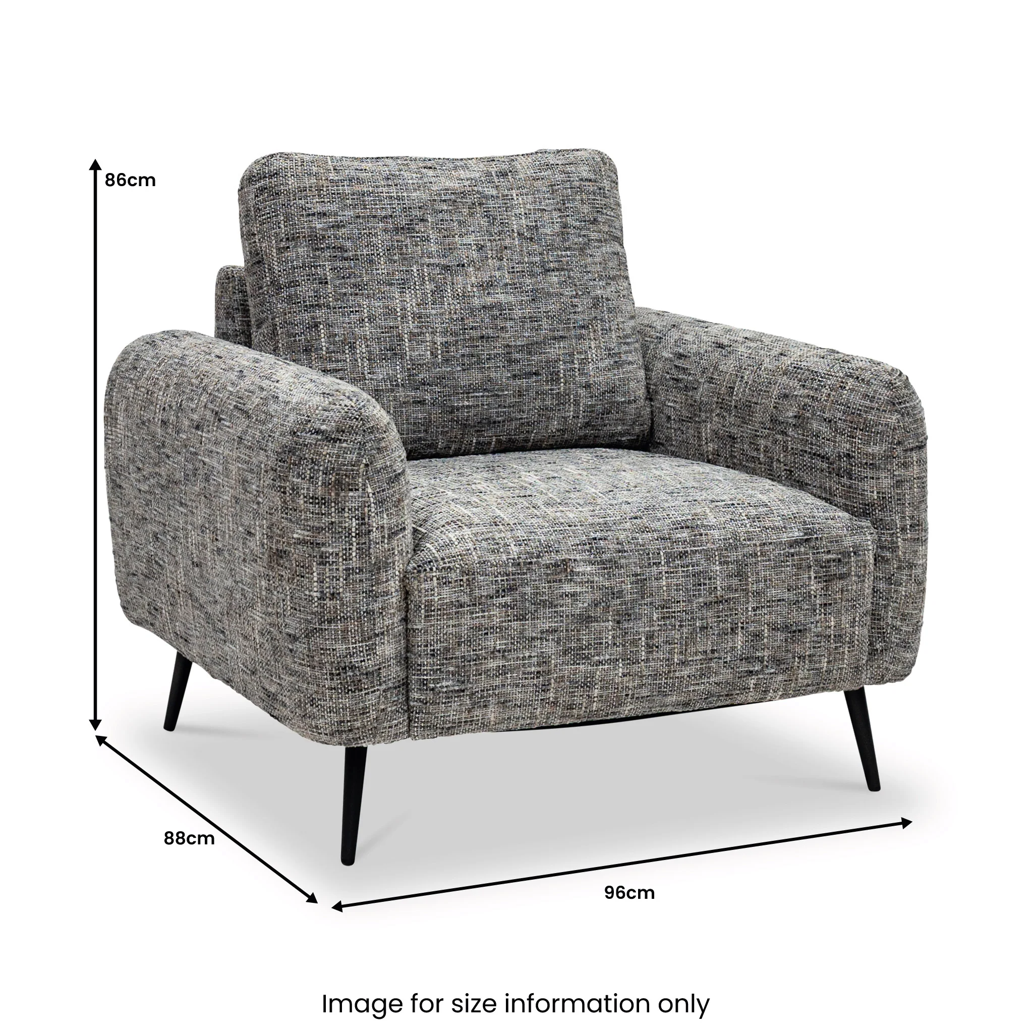 Delphine Multitonal Fabric Armchair - Image 6