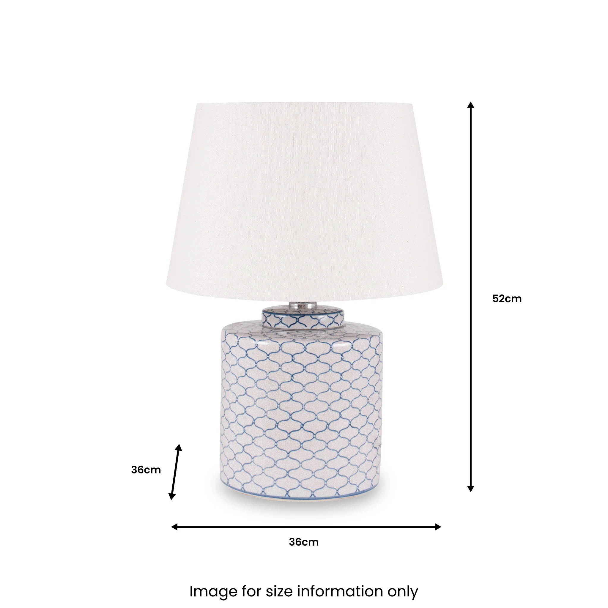 Demetri Grey and Blue Detail Ceramic Table Lamp - Image 4