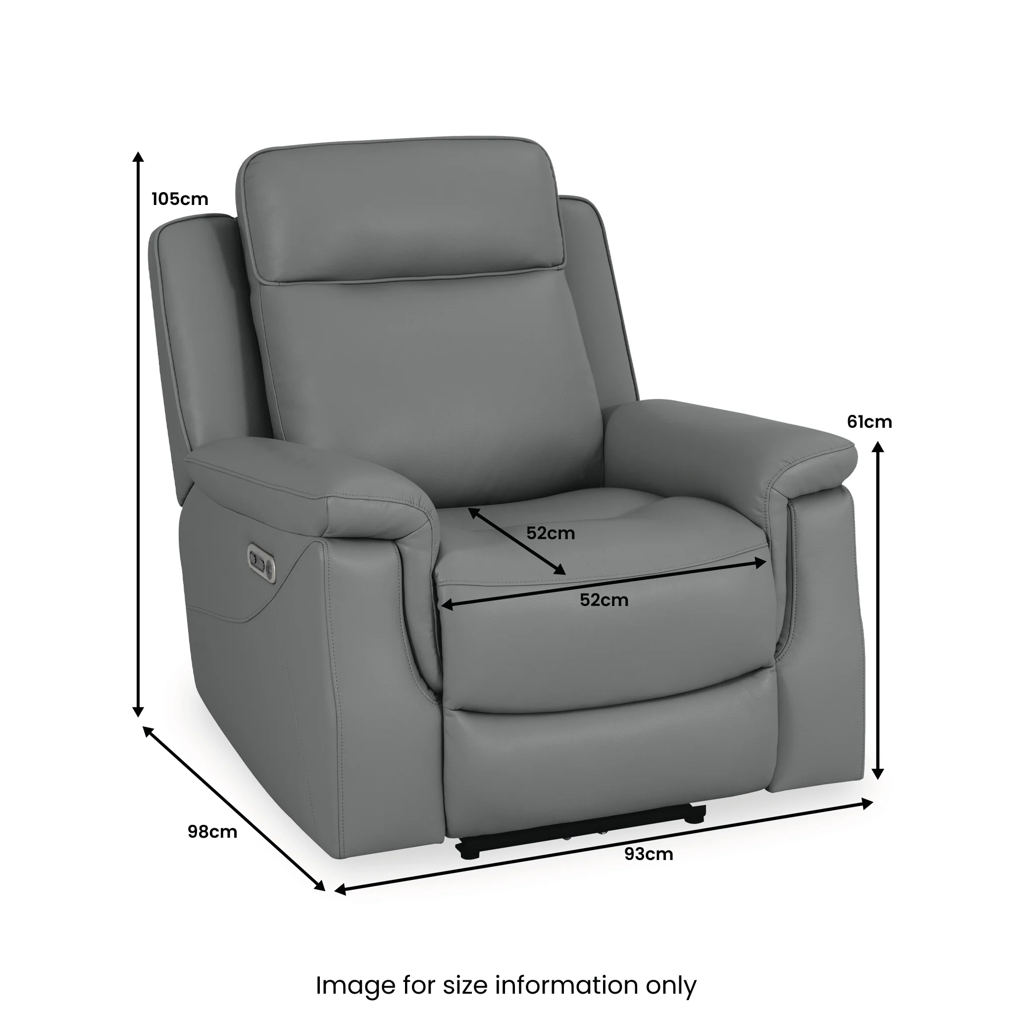 Denbor Power Leather Recliner Armchair - Image 4