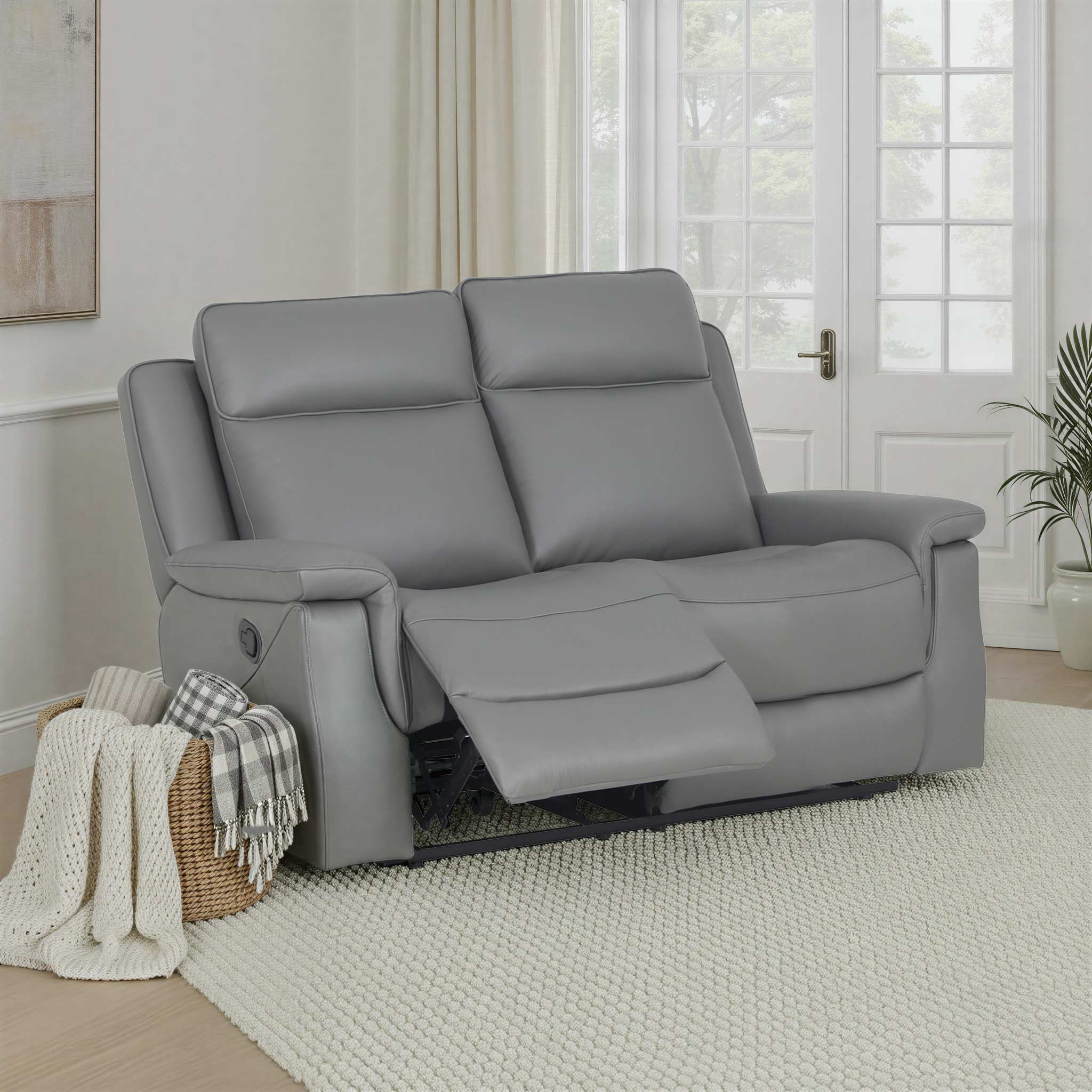 Denbor Leather Recliner 2 Seater Sofa - Image 2