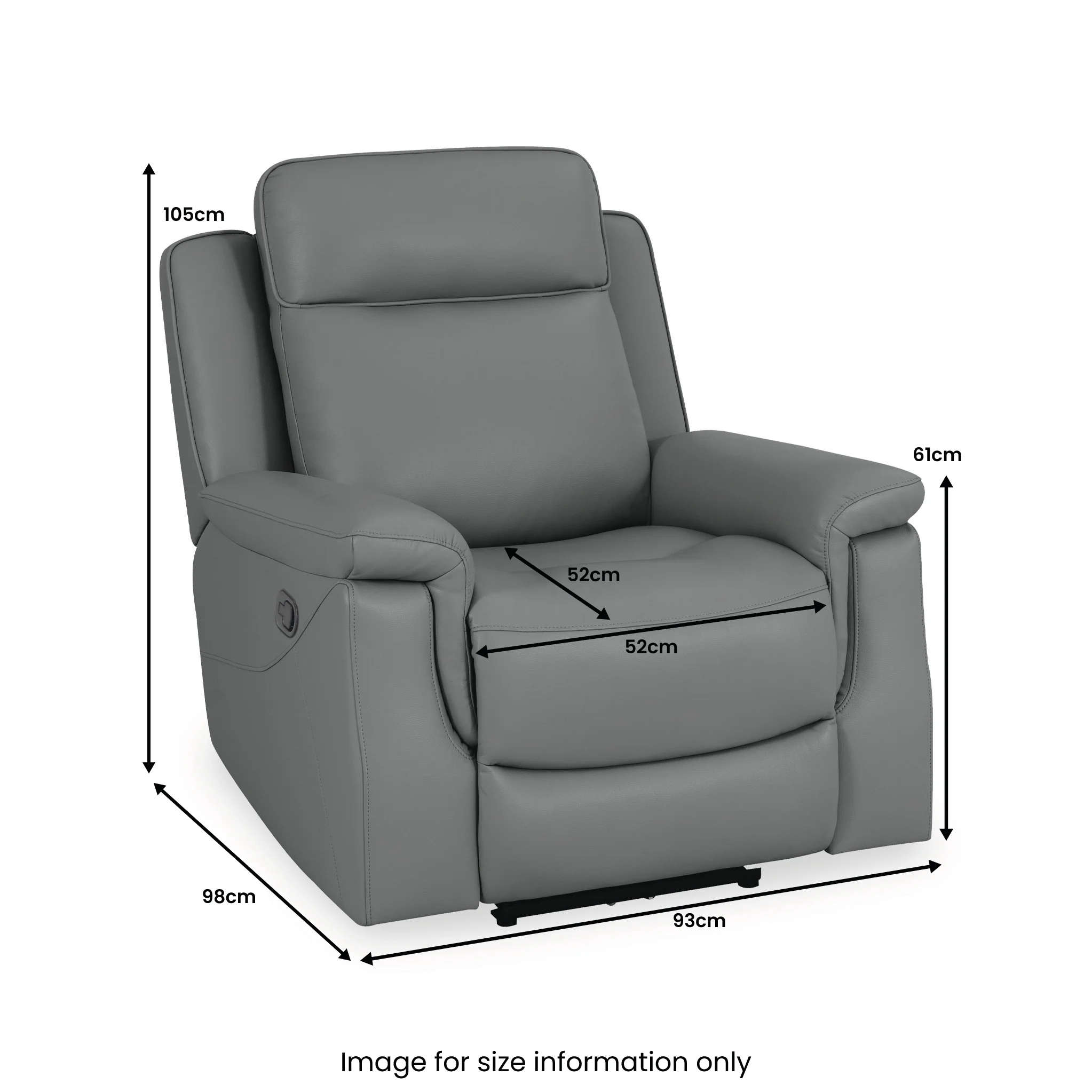 Denbor Leather Recliner Armchair - Image 4