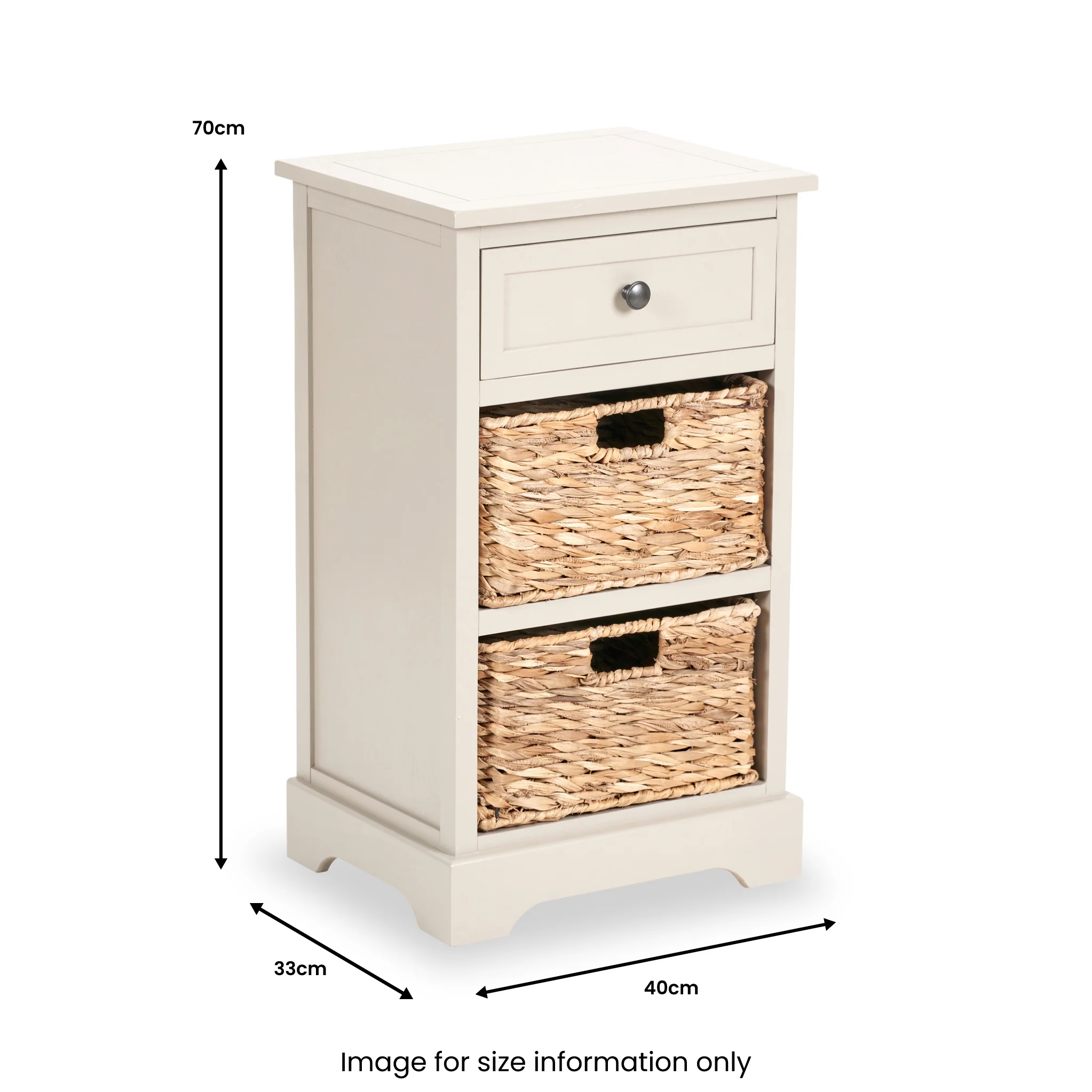Devonshire Pine Bedside Table with Baskets - Image 10