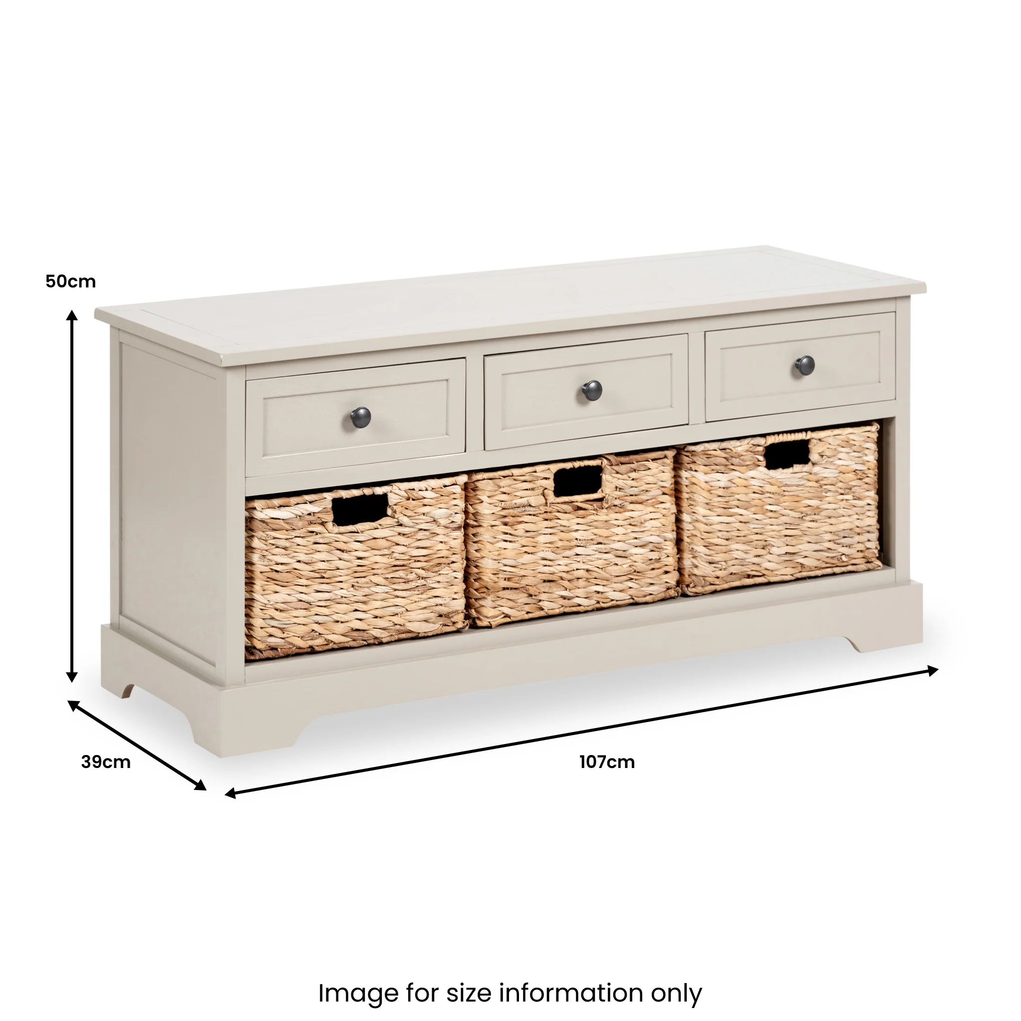Devonshire Pine Storage Bench with Baskets - Image 10