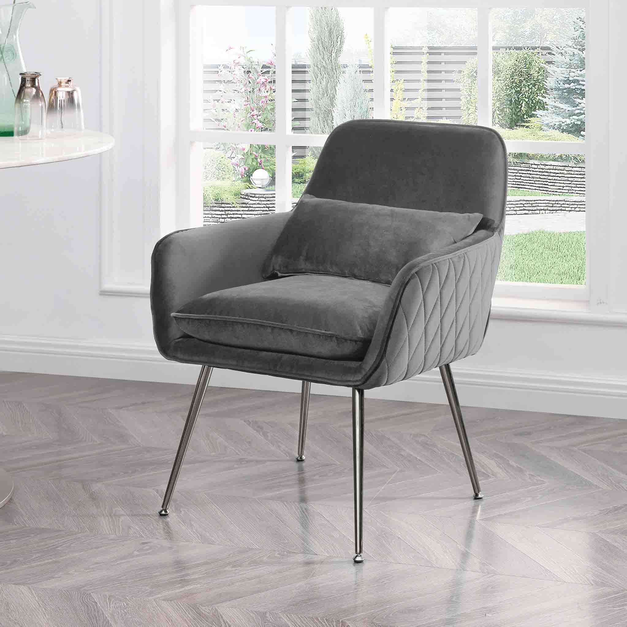 Diamond Velvet Accent Chair - Image 2