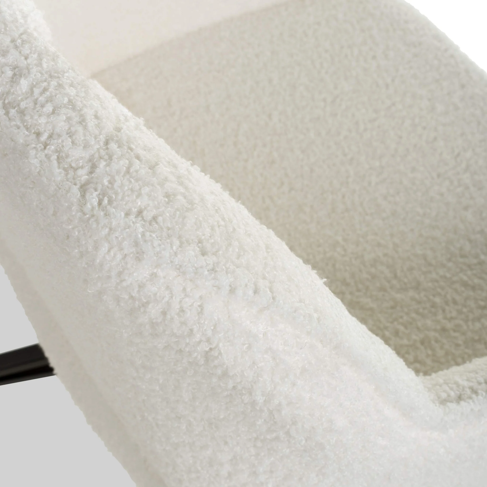 Drystan Swivel White Boucle Dining Chair - Image 3
