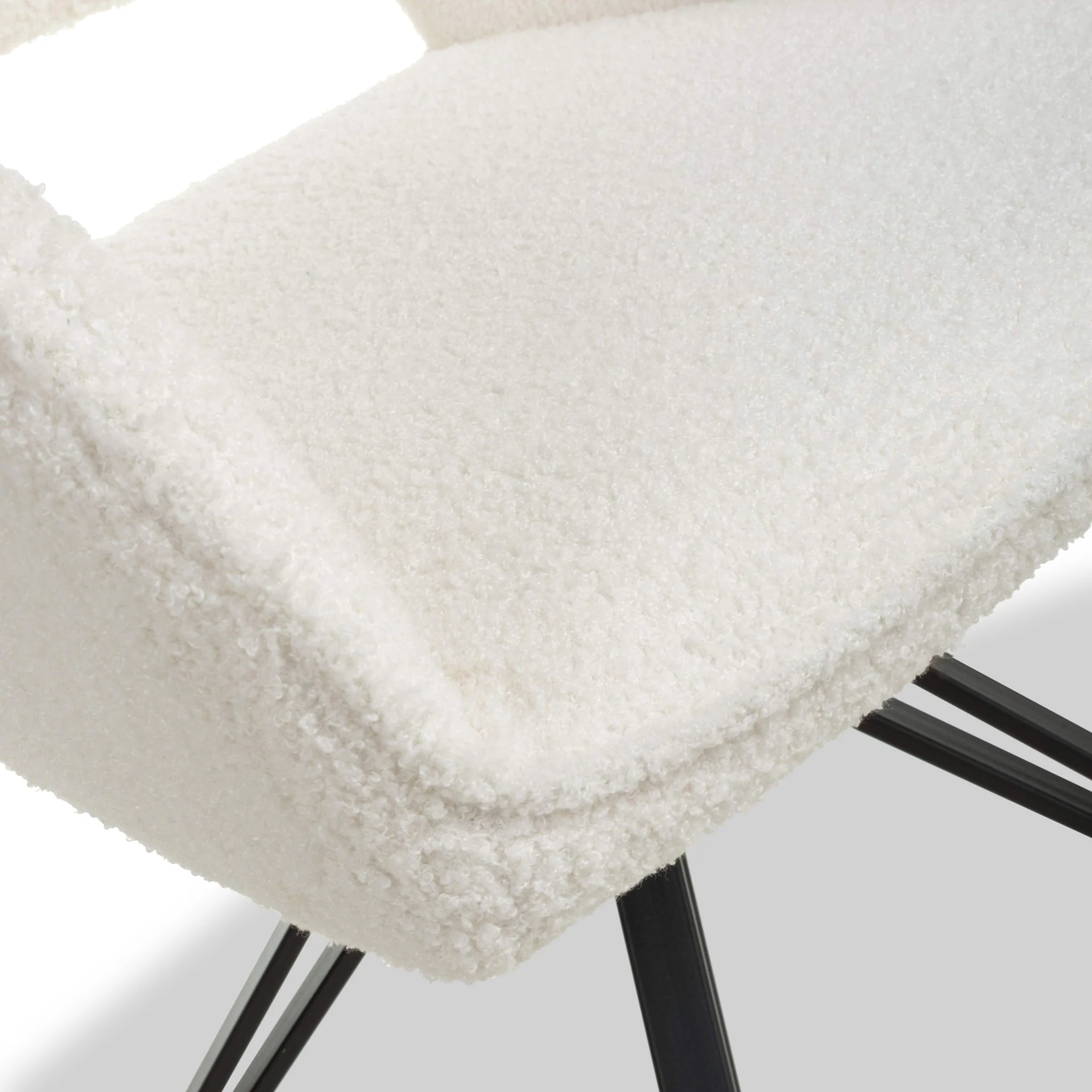 Drystan Swivel White Boucle Dining Chair - Image 4
