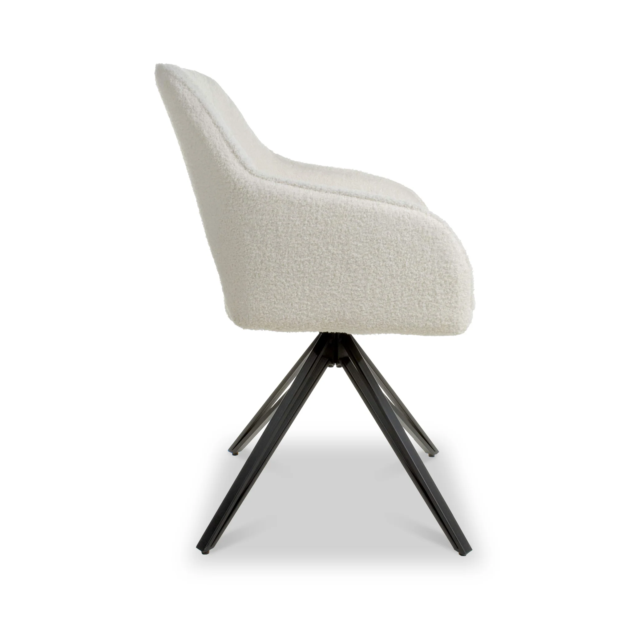 Drystan Swivel White Boucle Dining Chair - Image 6