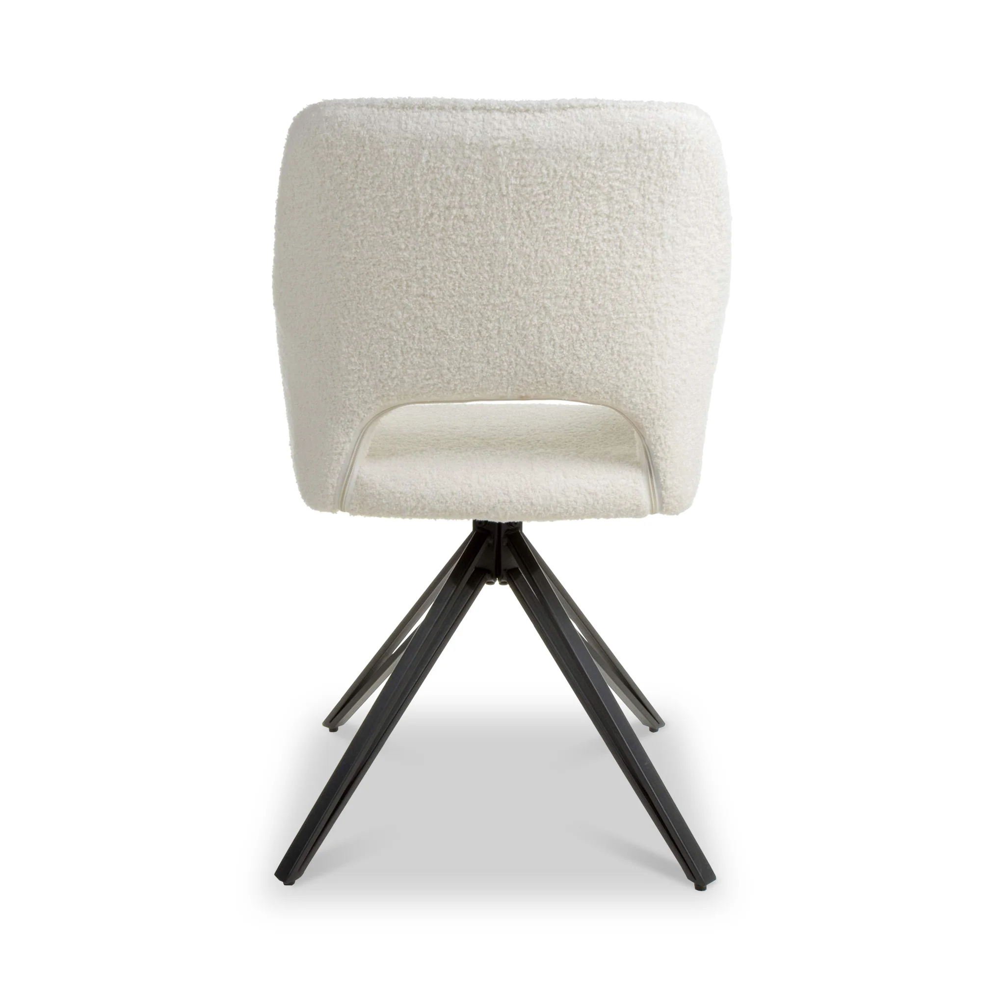 Drystan Swivel White Boucle Dining Chair - Image 8