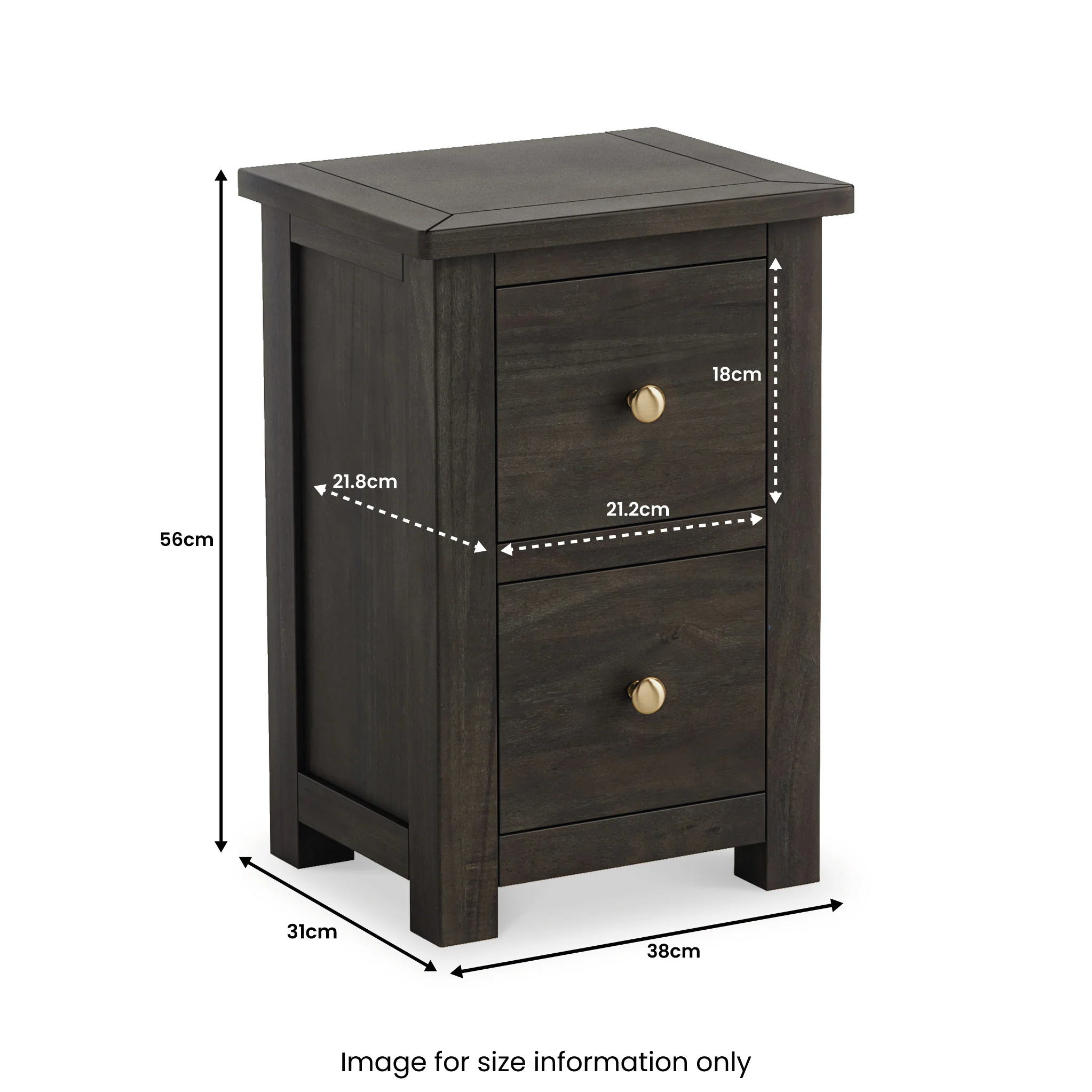 Duchy Acacia 2 Drawer Bedside Table - Image 14