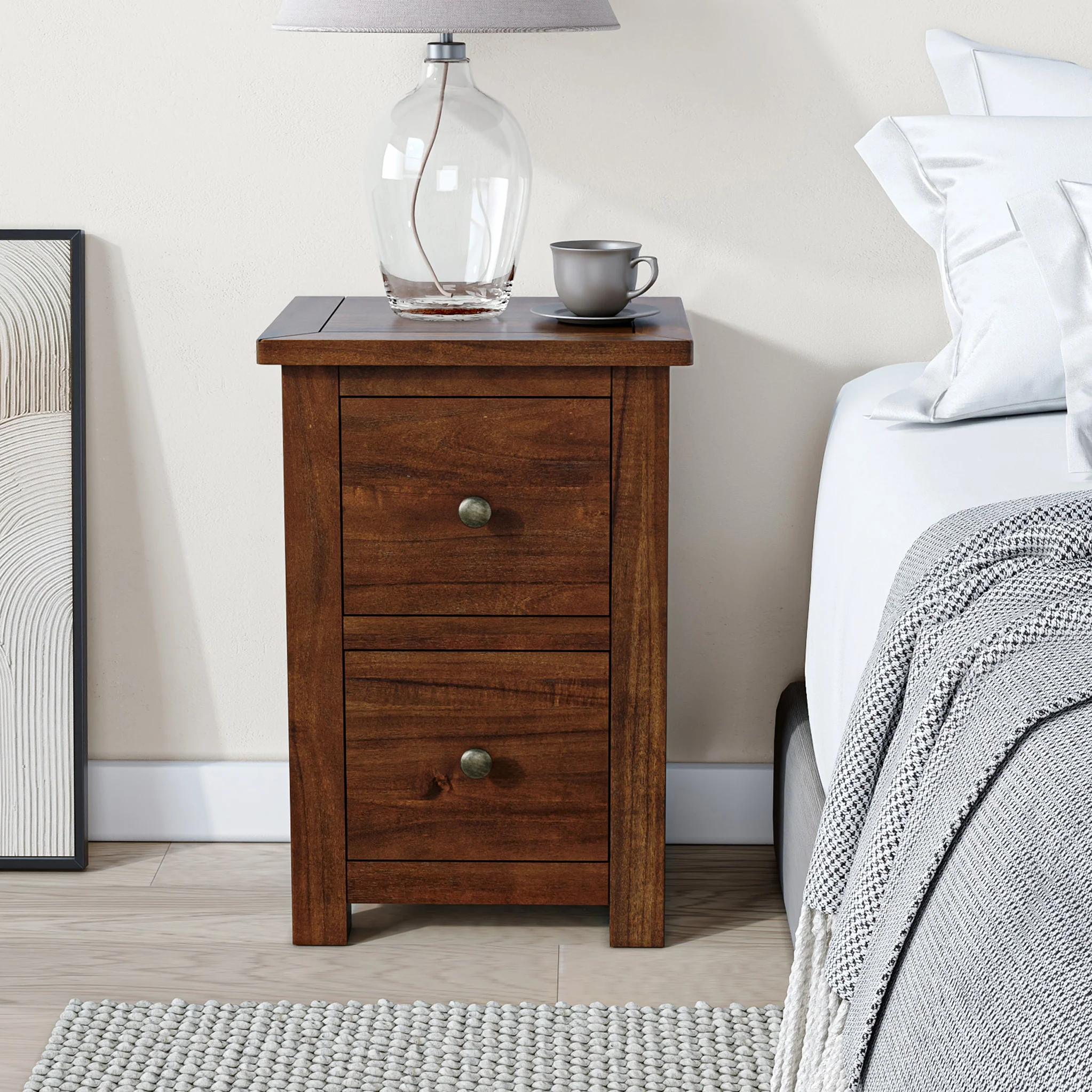 Duchy Acacia 2 Drawer Bedside Table - Image 2