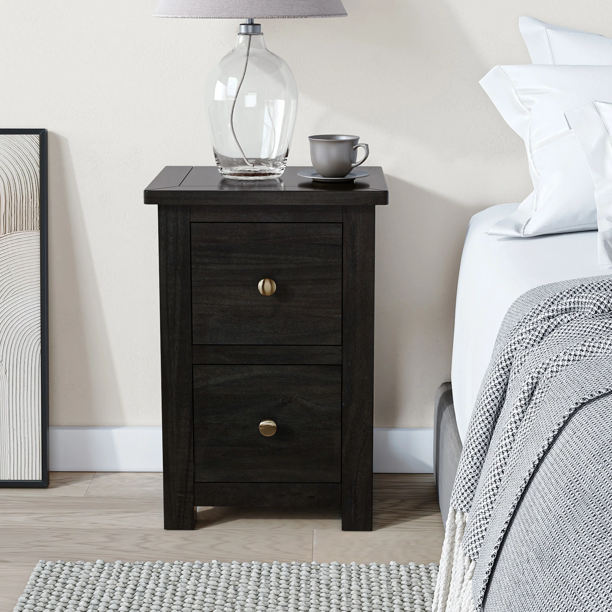 Duchy Acacia 2 Drawer Bedside Table - Image 9