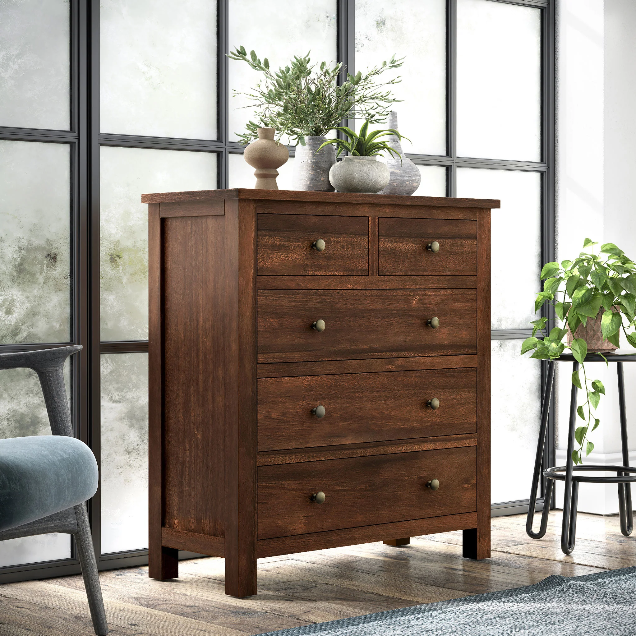 Duchy Acacia 2 over 3 Drawers Chest - Image 2