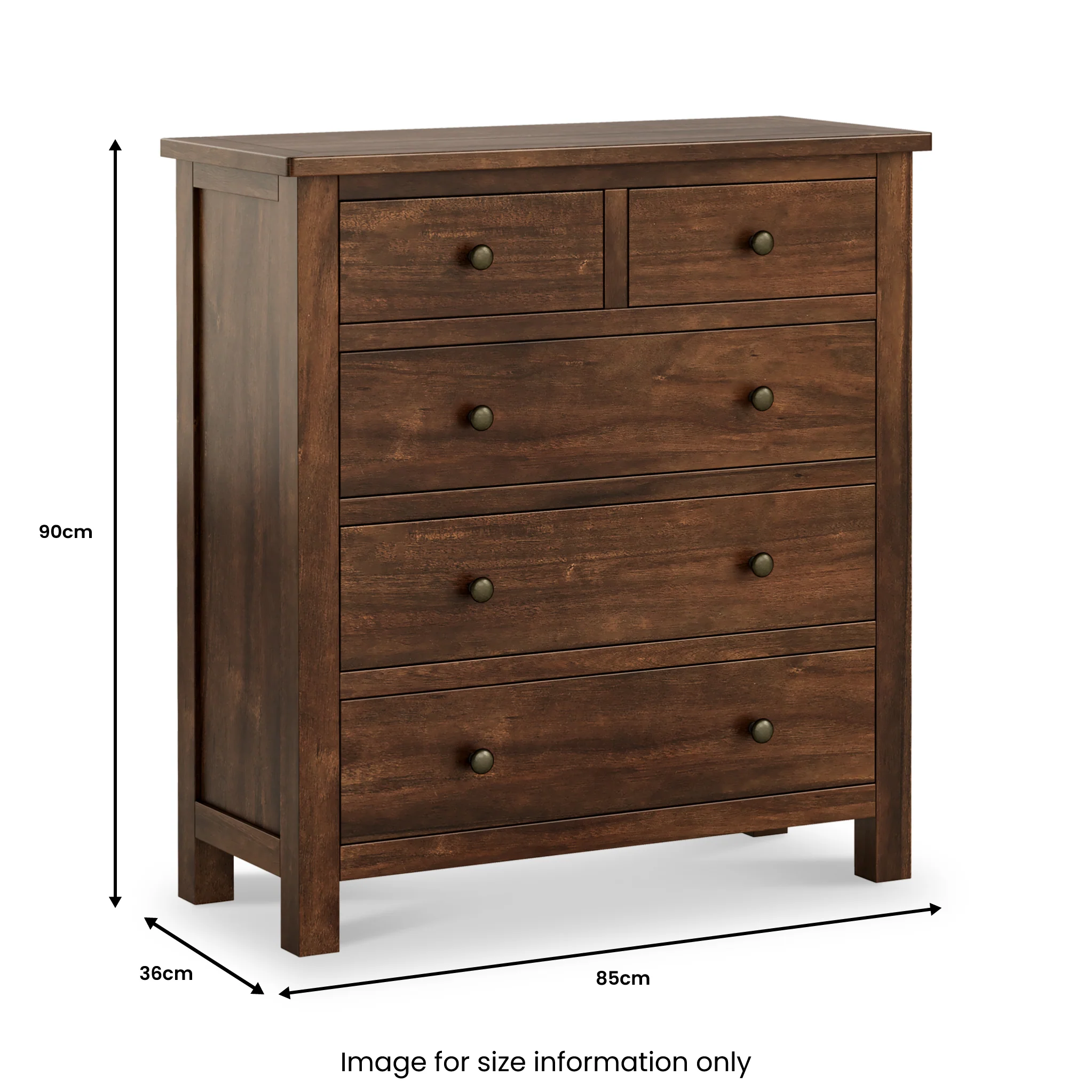 Duchy Acacia 2 over 3 Drawers Chest - Image 8