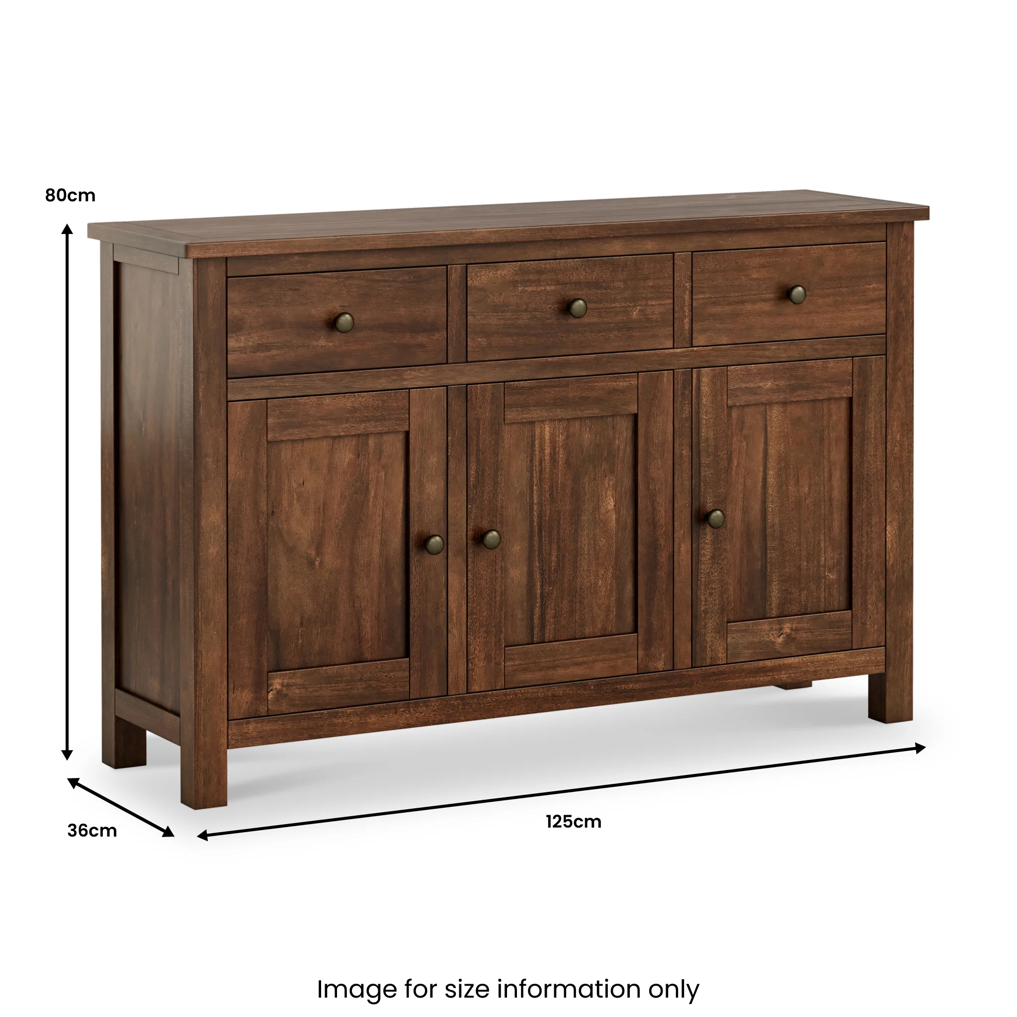 Duchy Acacia 3 Drawer Large Sideboard - Image 8