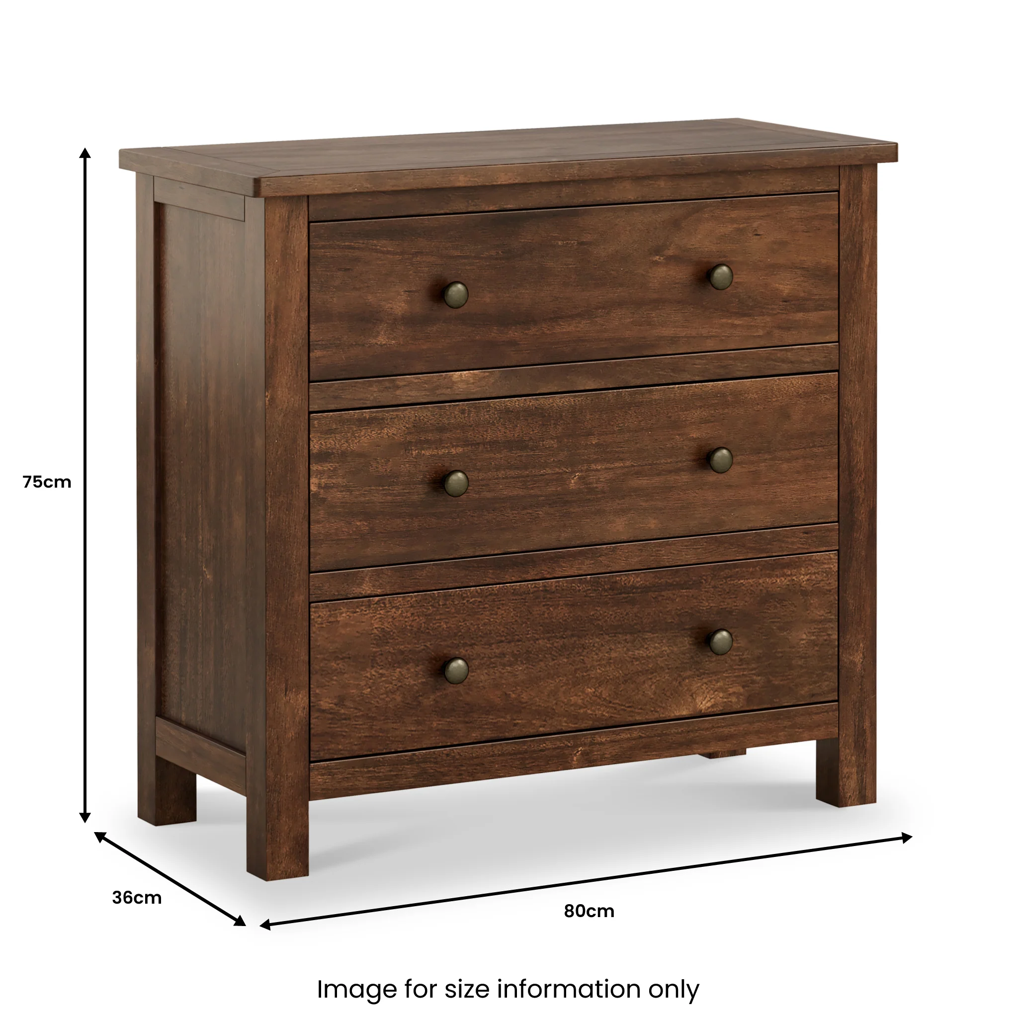 Duchy Acacia 3 Drawers Chest - Image 8