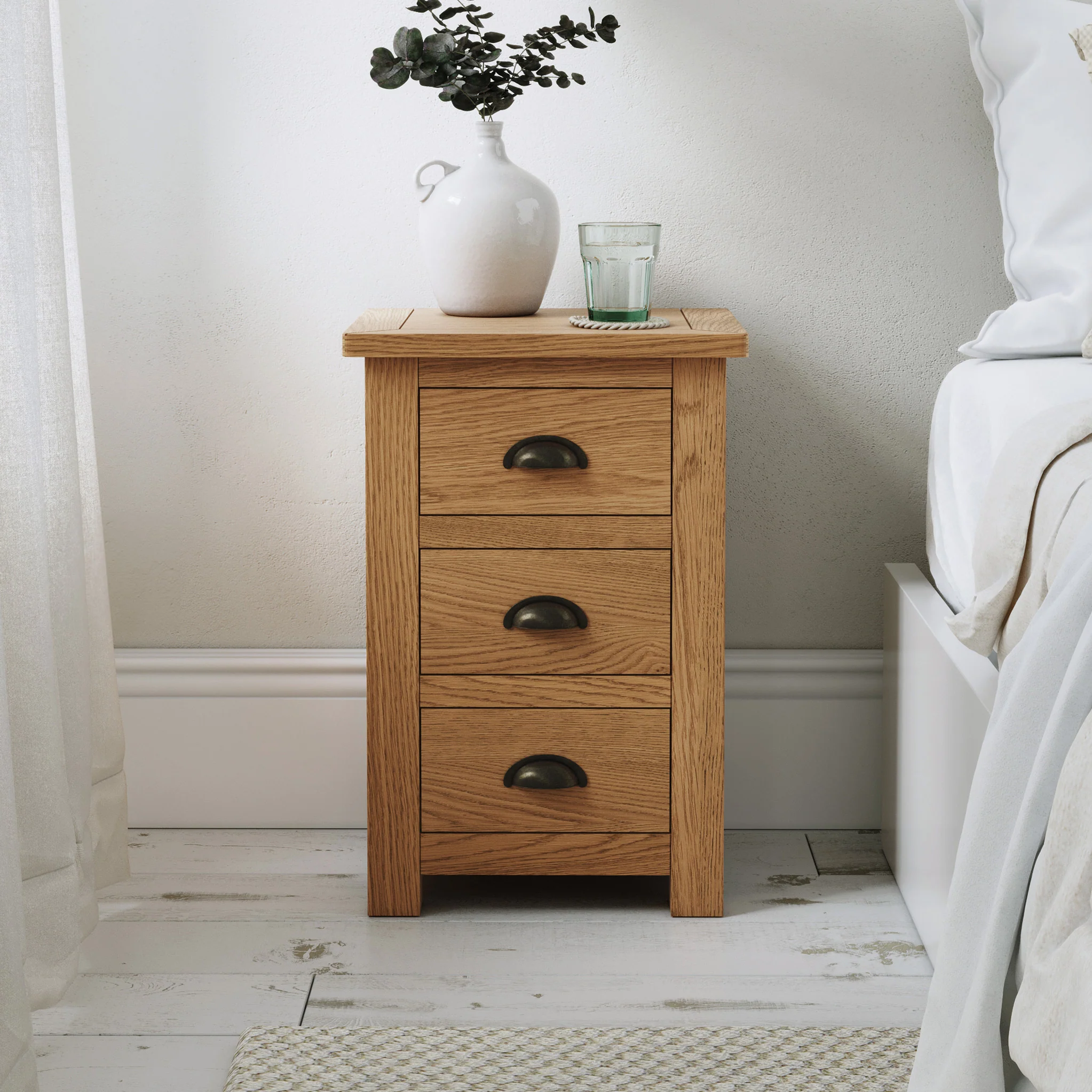 Duchy Waxed Oak Bedside Table - Image 2