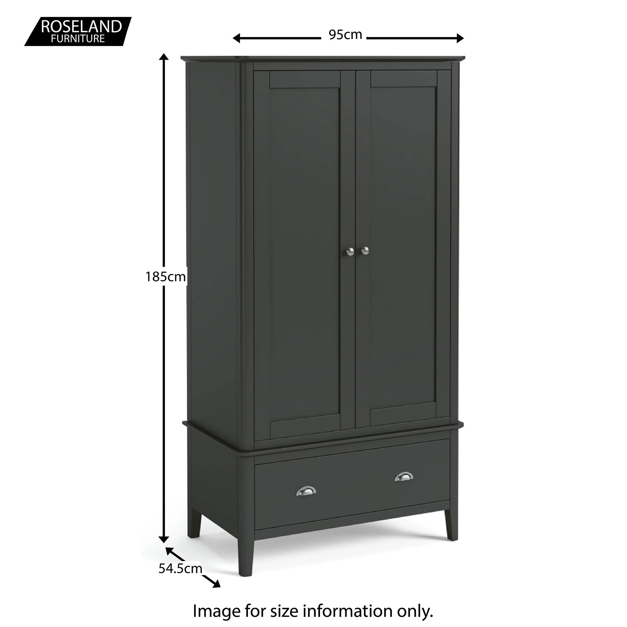 Dumbarton Charcoal Double Wardrobe - Image 7
