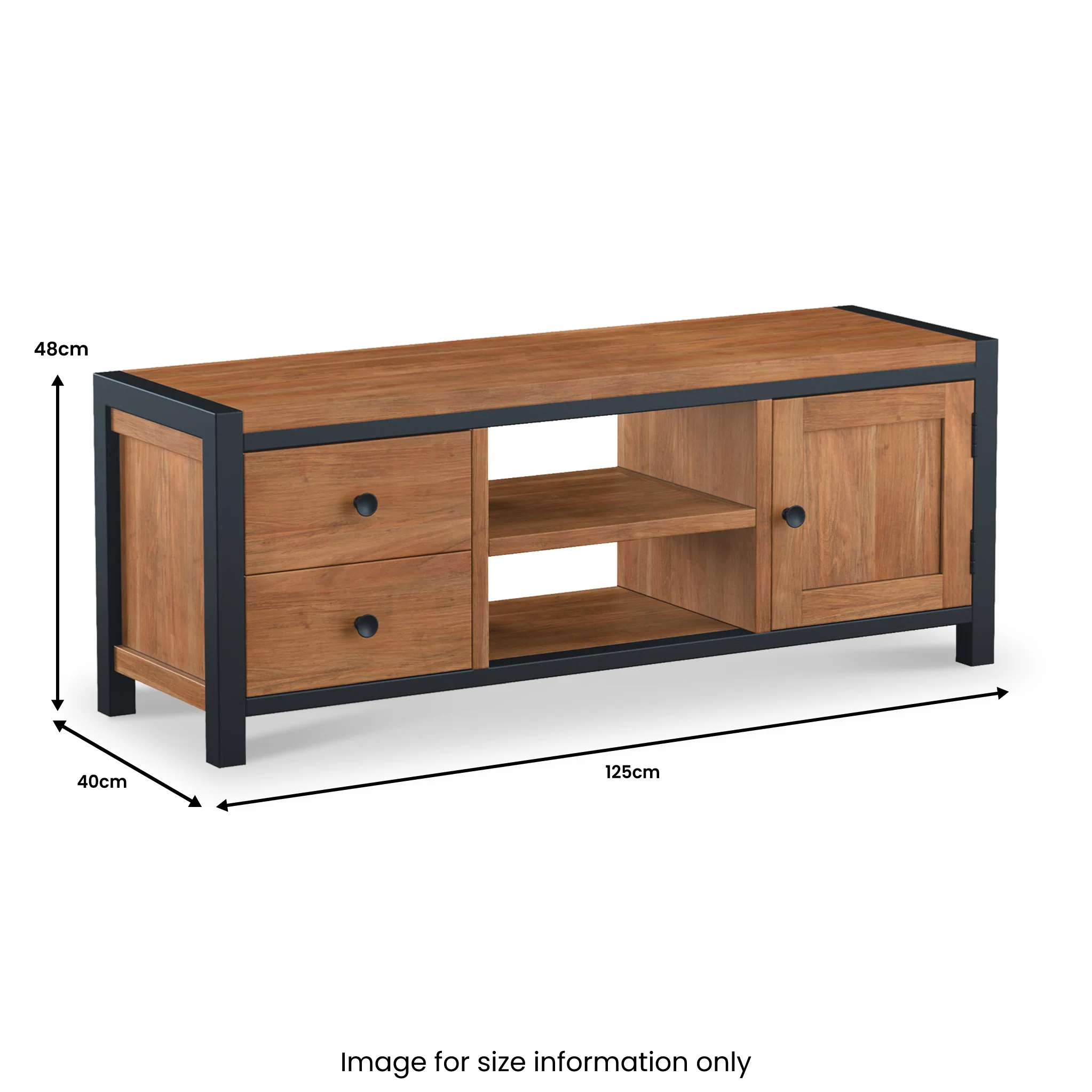 Dunstan Acacia 125cm Wide TV Unit - Image 7