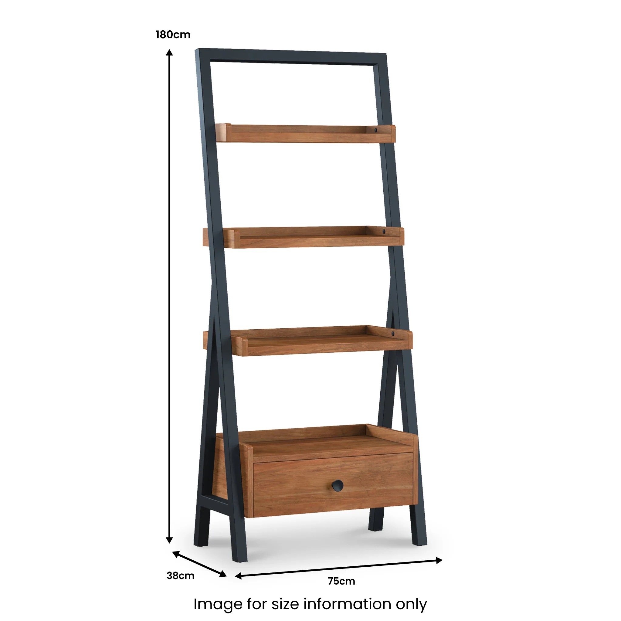 Dunstan Acacia Ladder Display Bookcase - Image 7