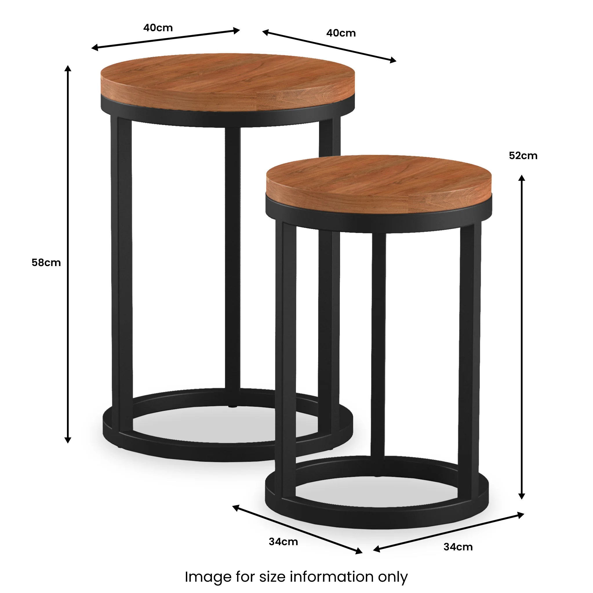 Dunstan Acacia Nest of 2 Round Tables - Image 6