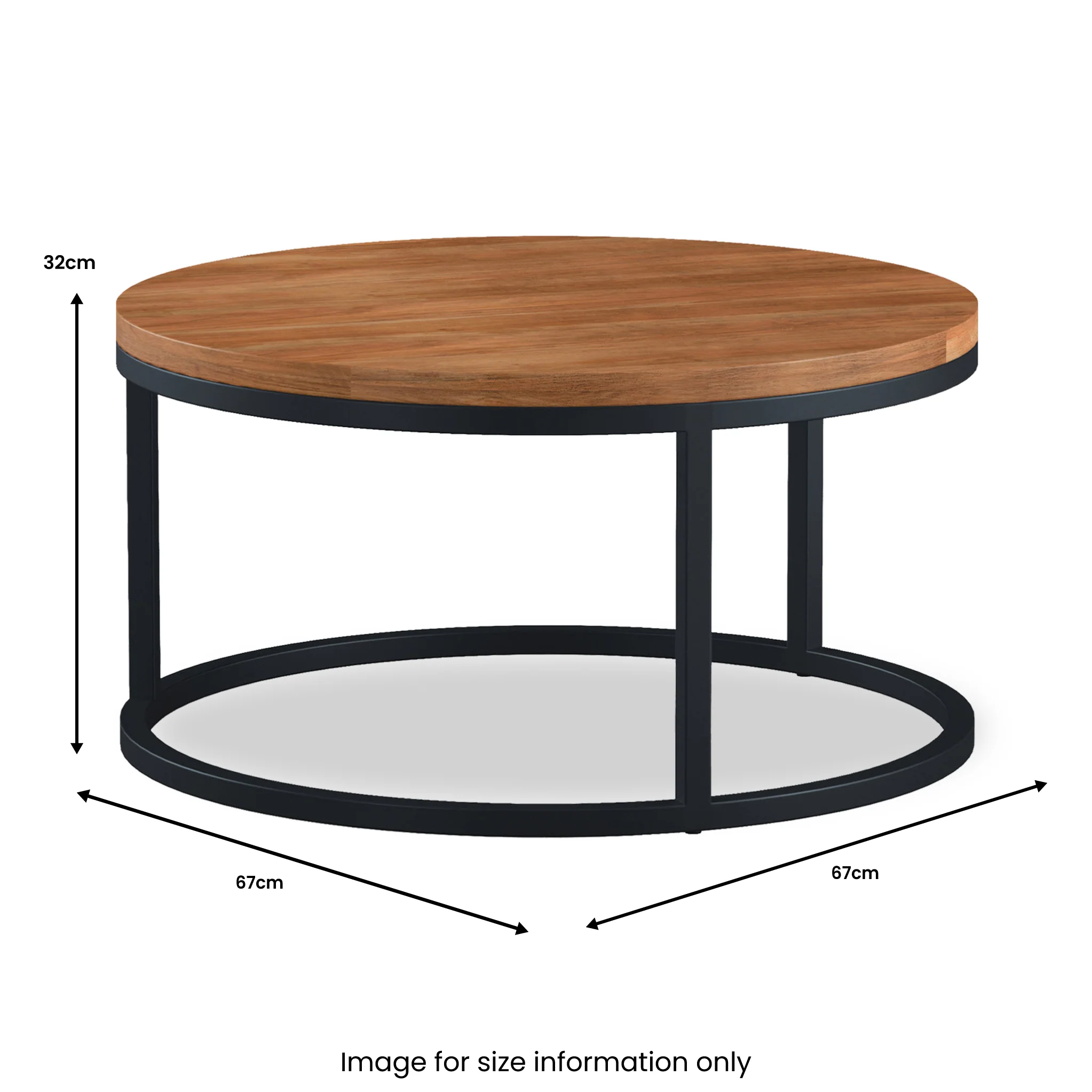 Dunstan Acacia Round Coffee Table - Image 5