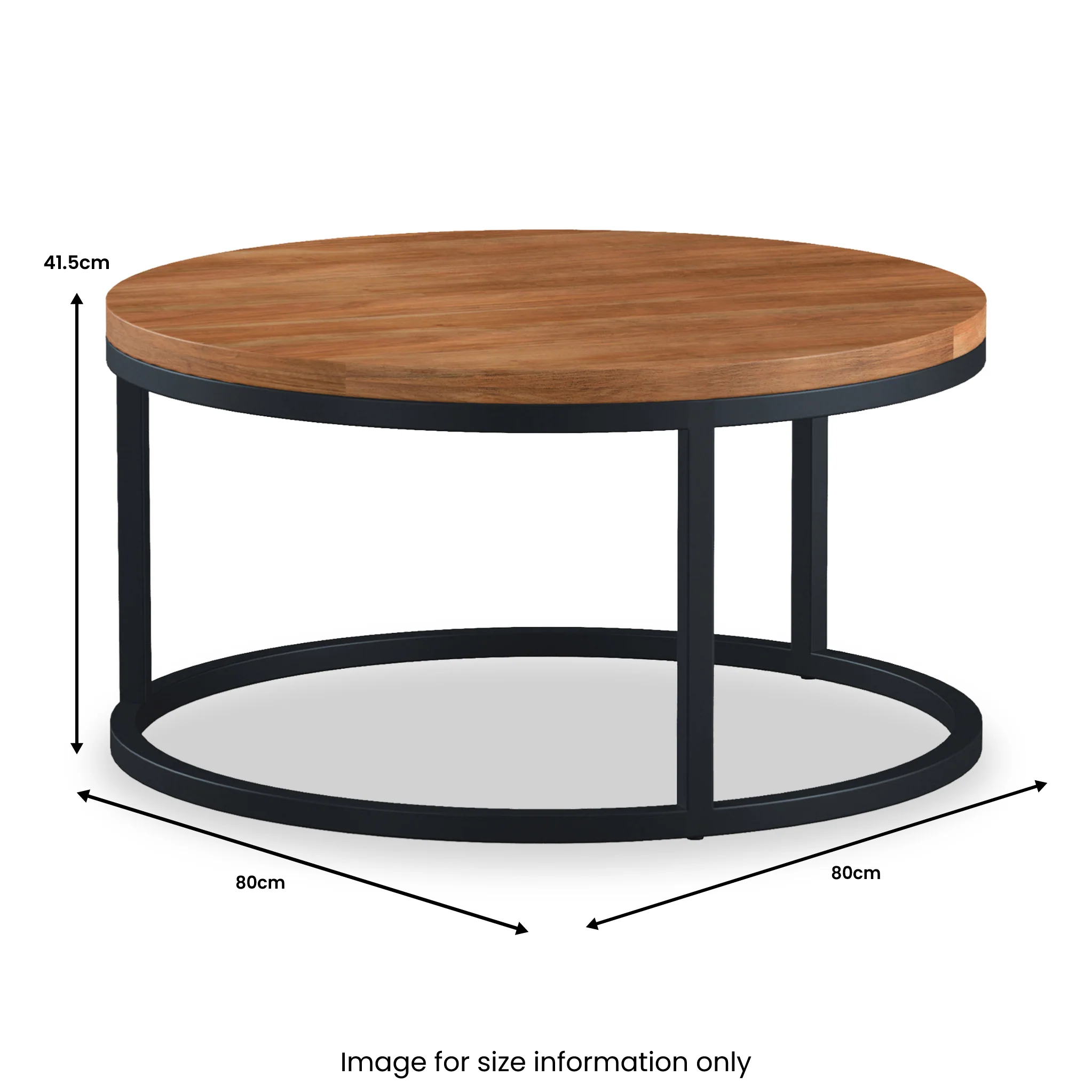 Dunstan Acacia Round Coffee Table - Image 6