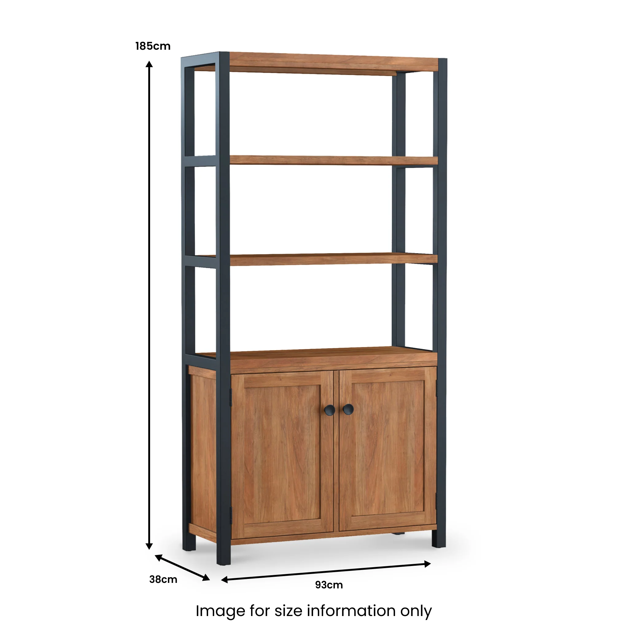 Dunstan Acacia Tall Display Bookcase - Image 7