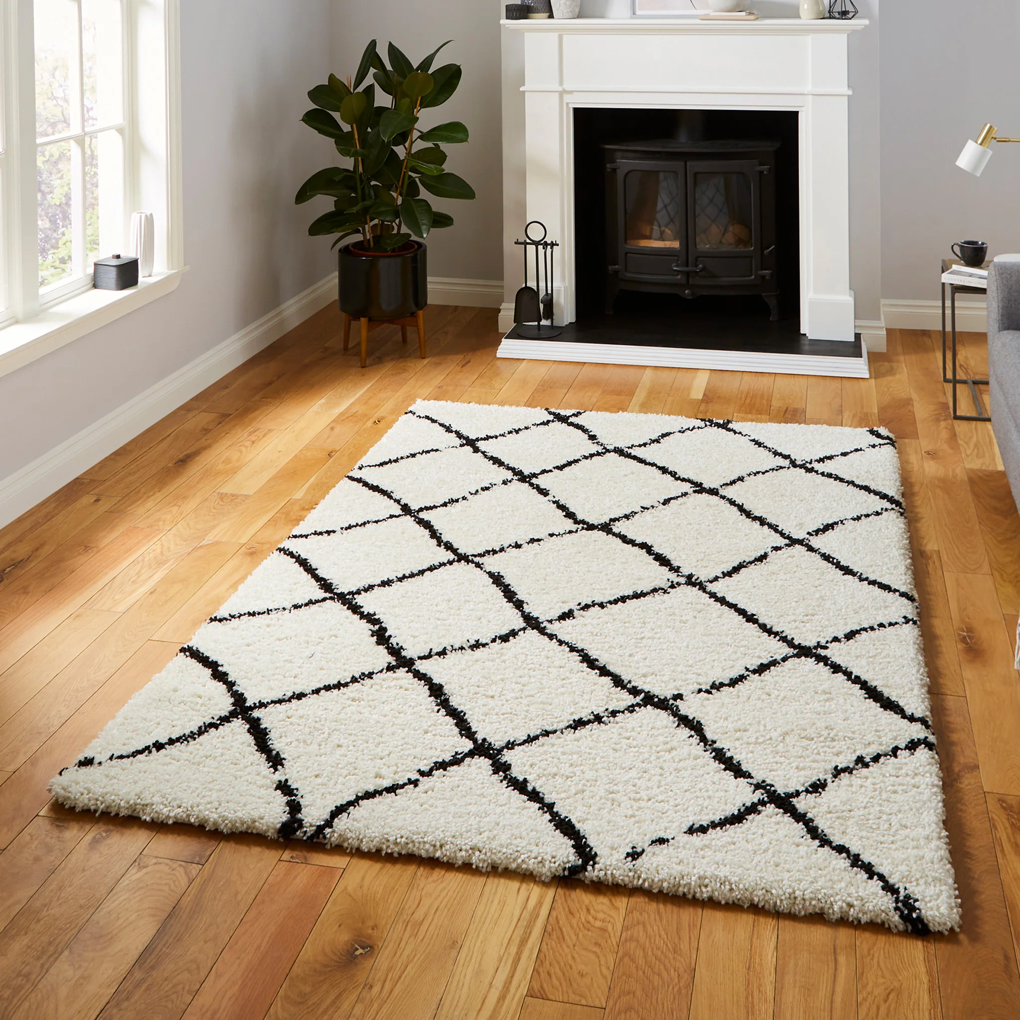 Durham Berber Diamond Shaggy Rug - Image 37