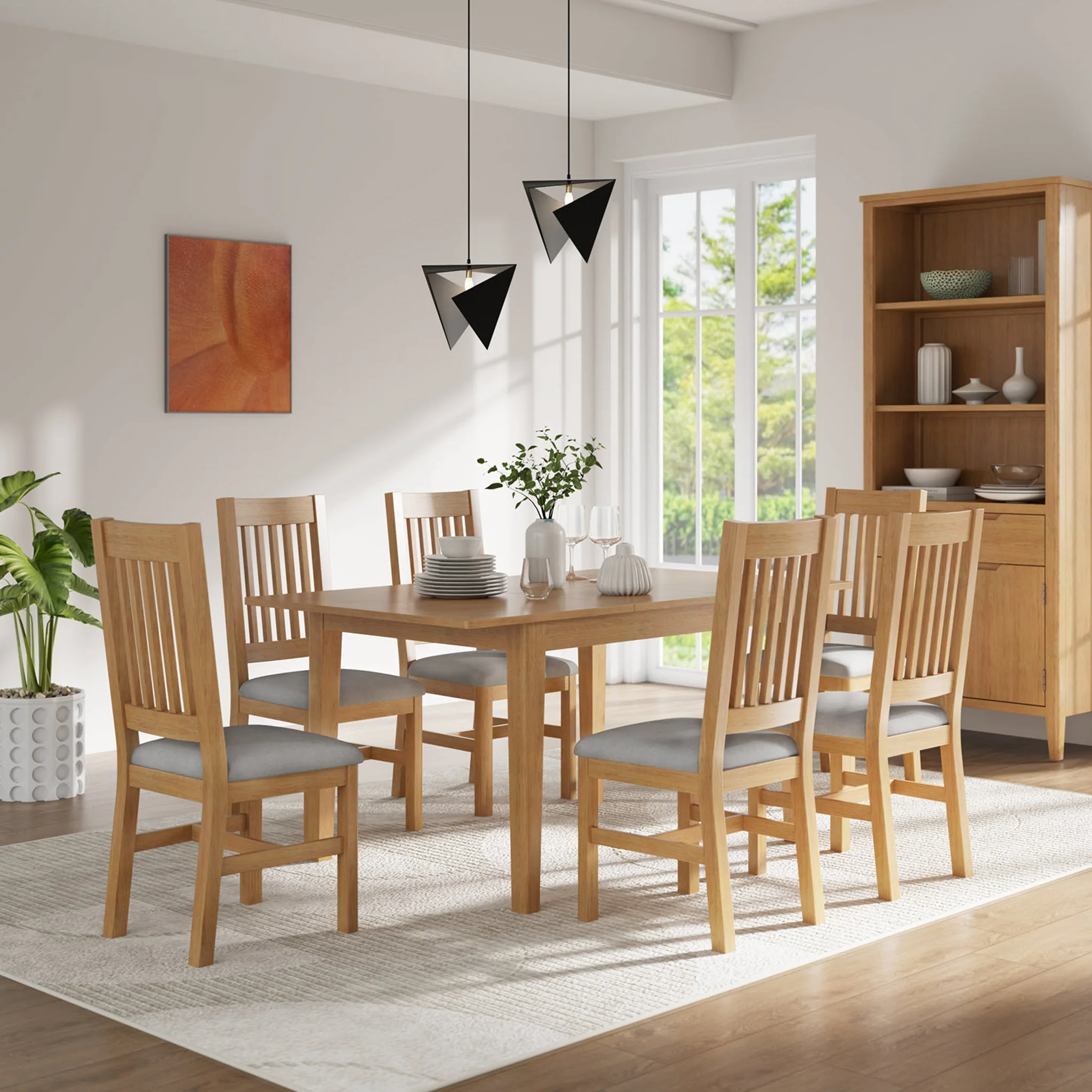 Durham Oak 120-160cm Extending Dining Table - Image 2