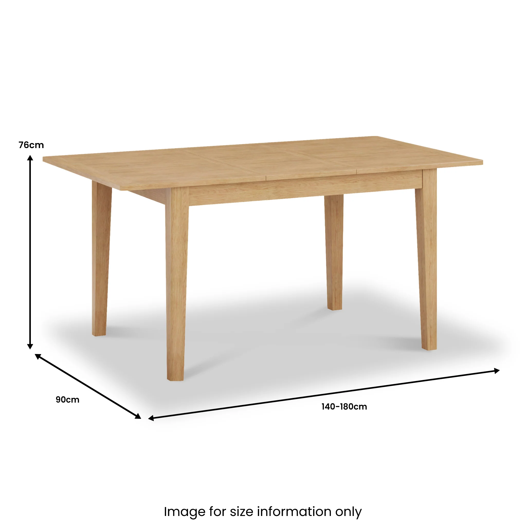 Durham Oak 140-180cm Extending Dining Table - Image 4