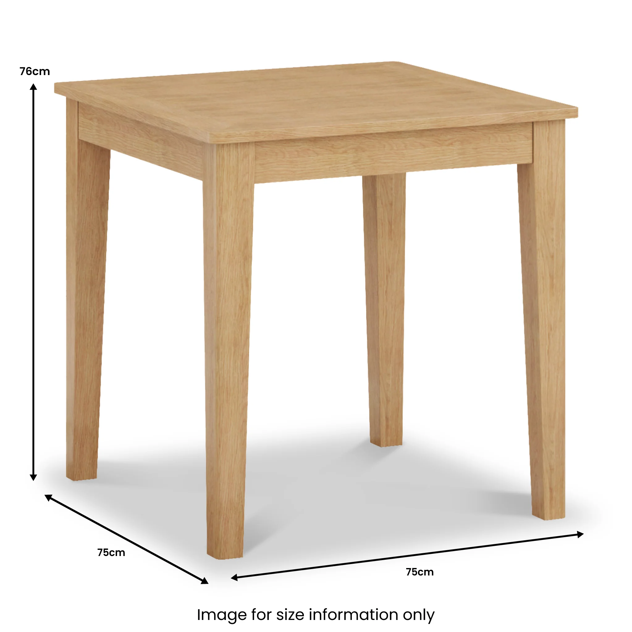 Durham Oak 75cm Square Dining Table - Image 4