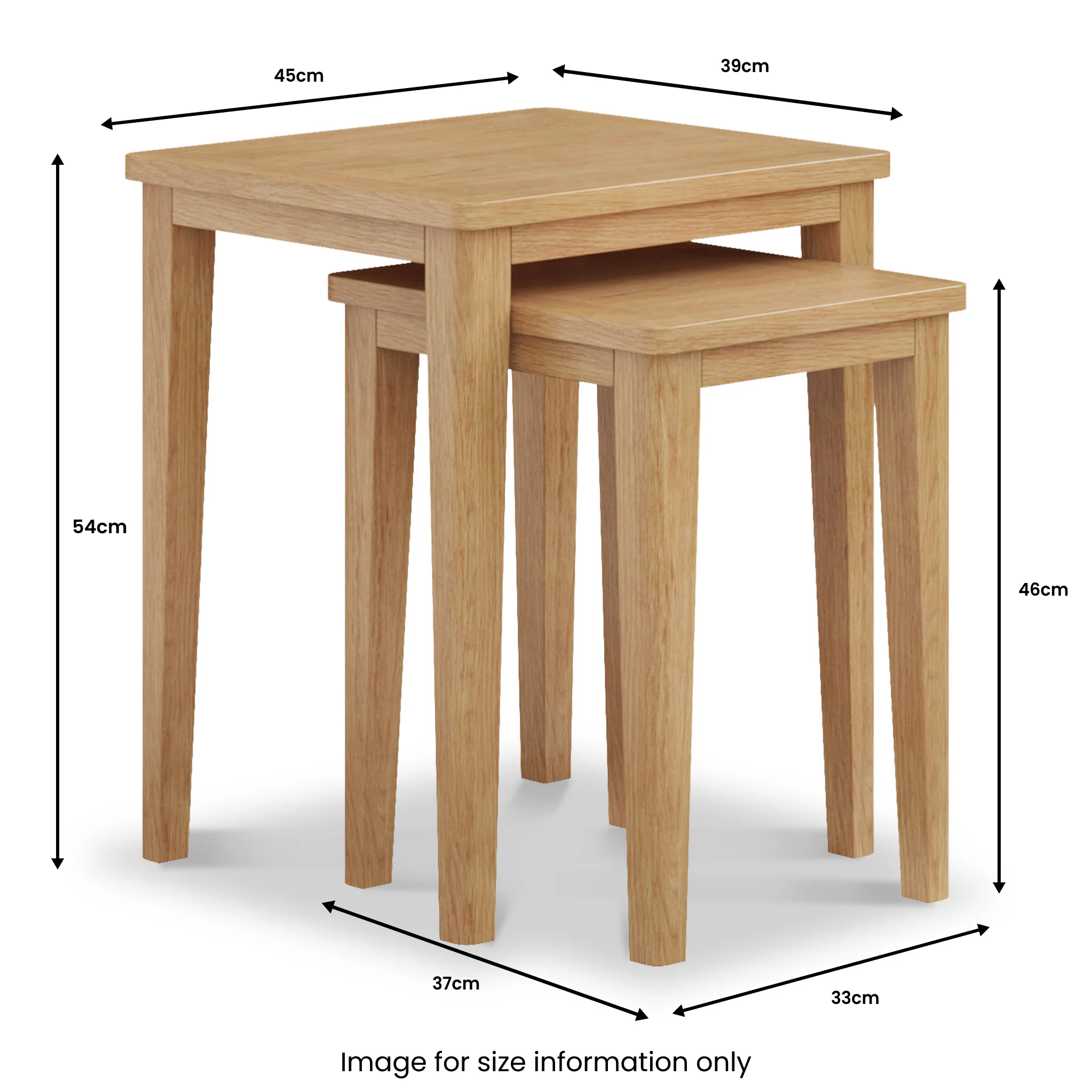 Durham Oak Nest of 2 Tables - Image 5
