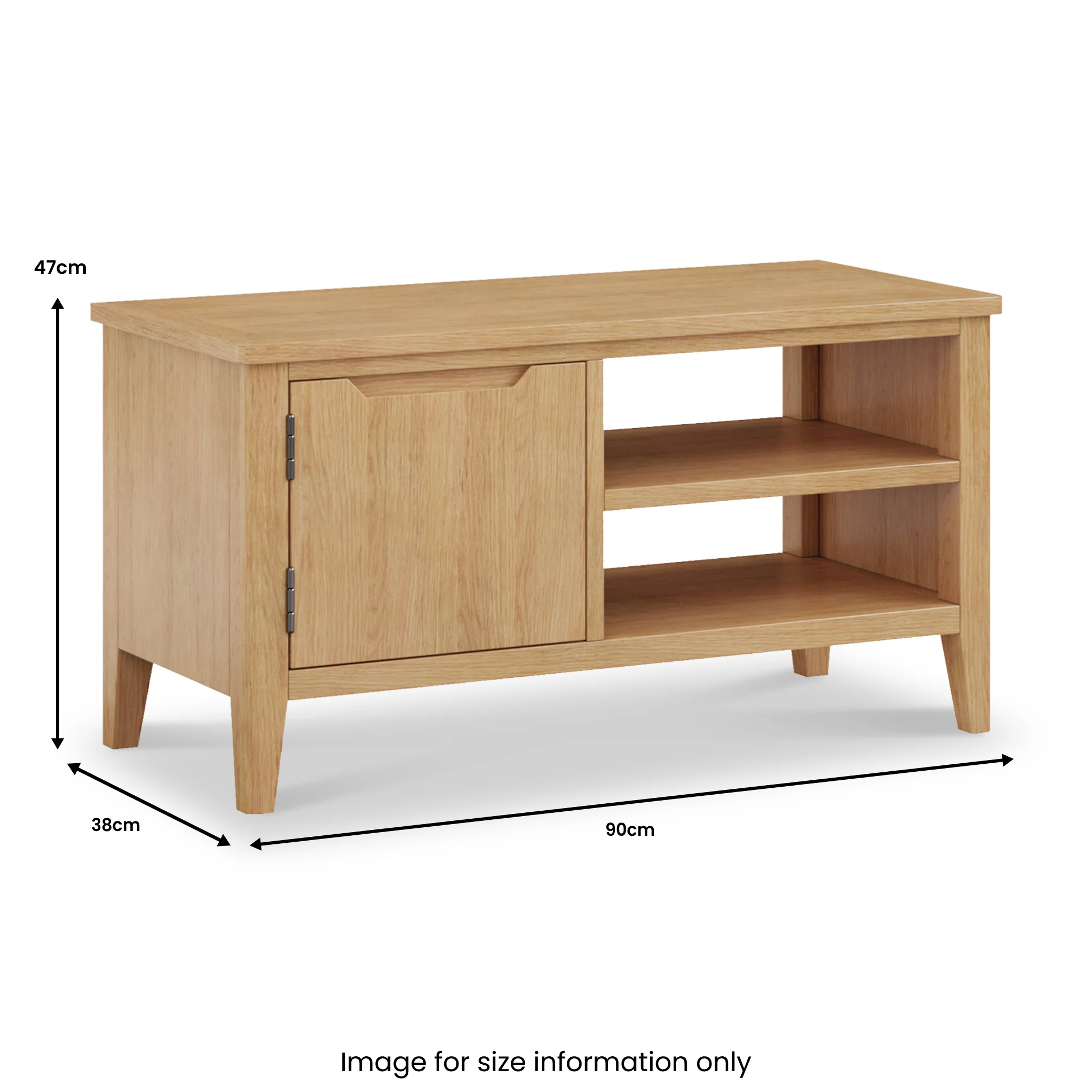 Durham Oak Small 90cm TV Unit - Image 5