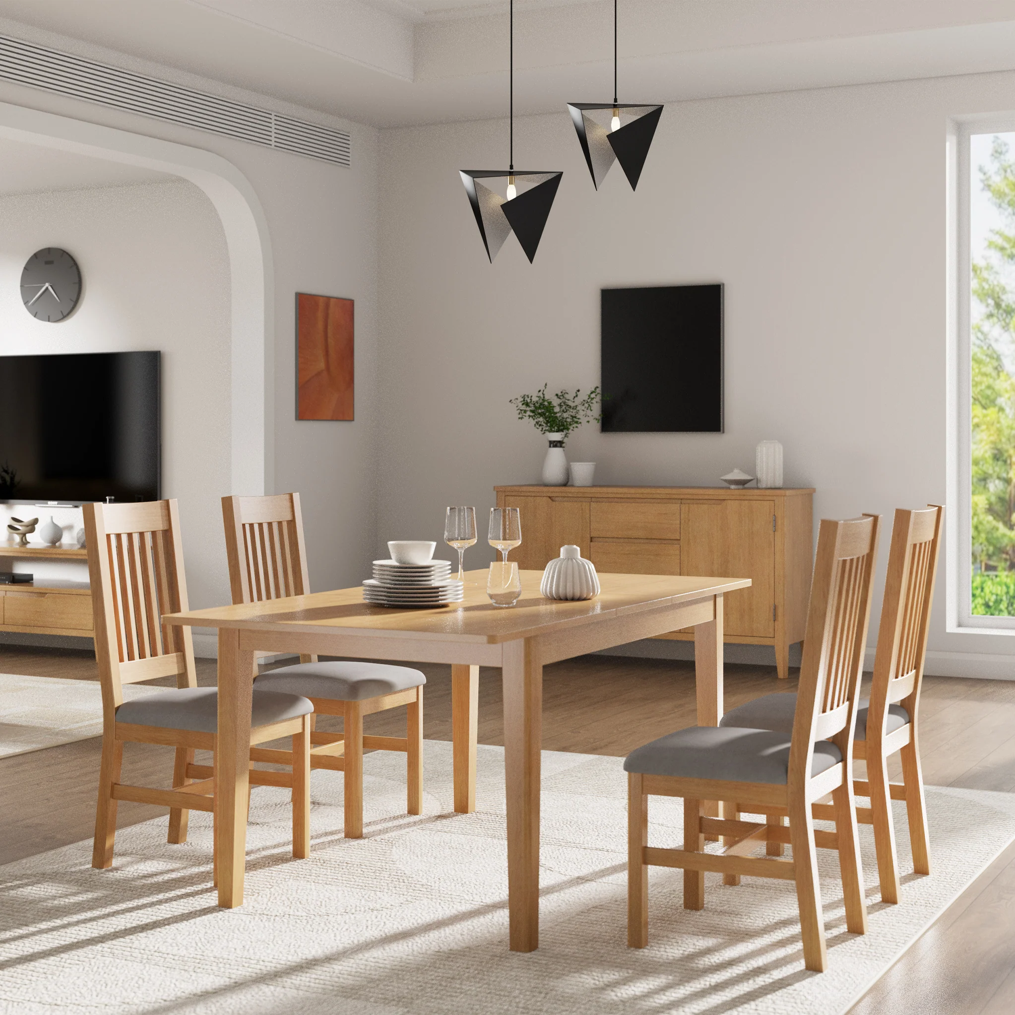 Durham Oak Upholstered Dining Chair - Image 4