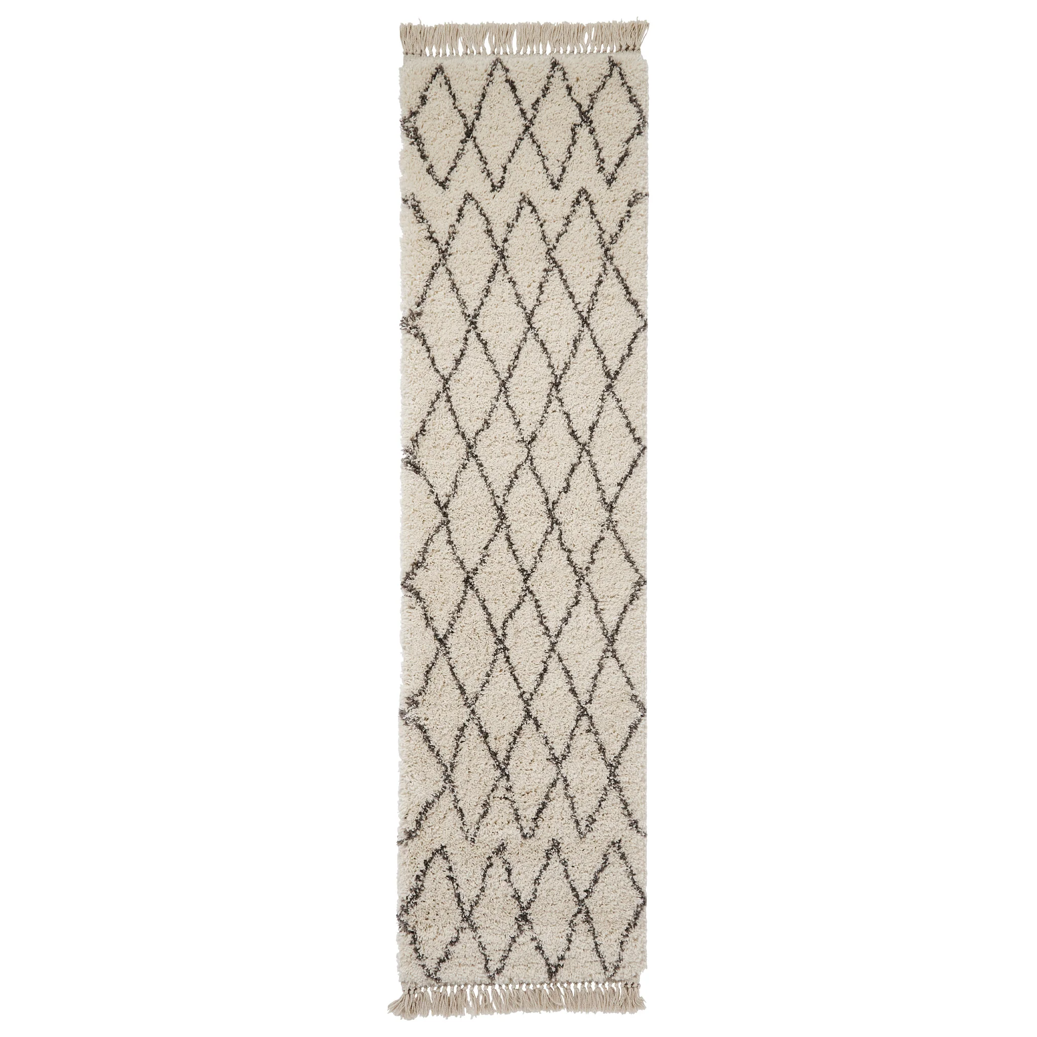 Edie Boho Diamond Shaggy Rug - Image 10