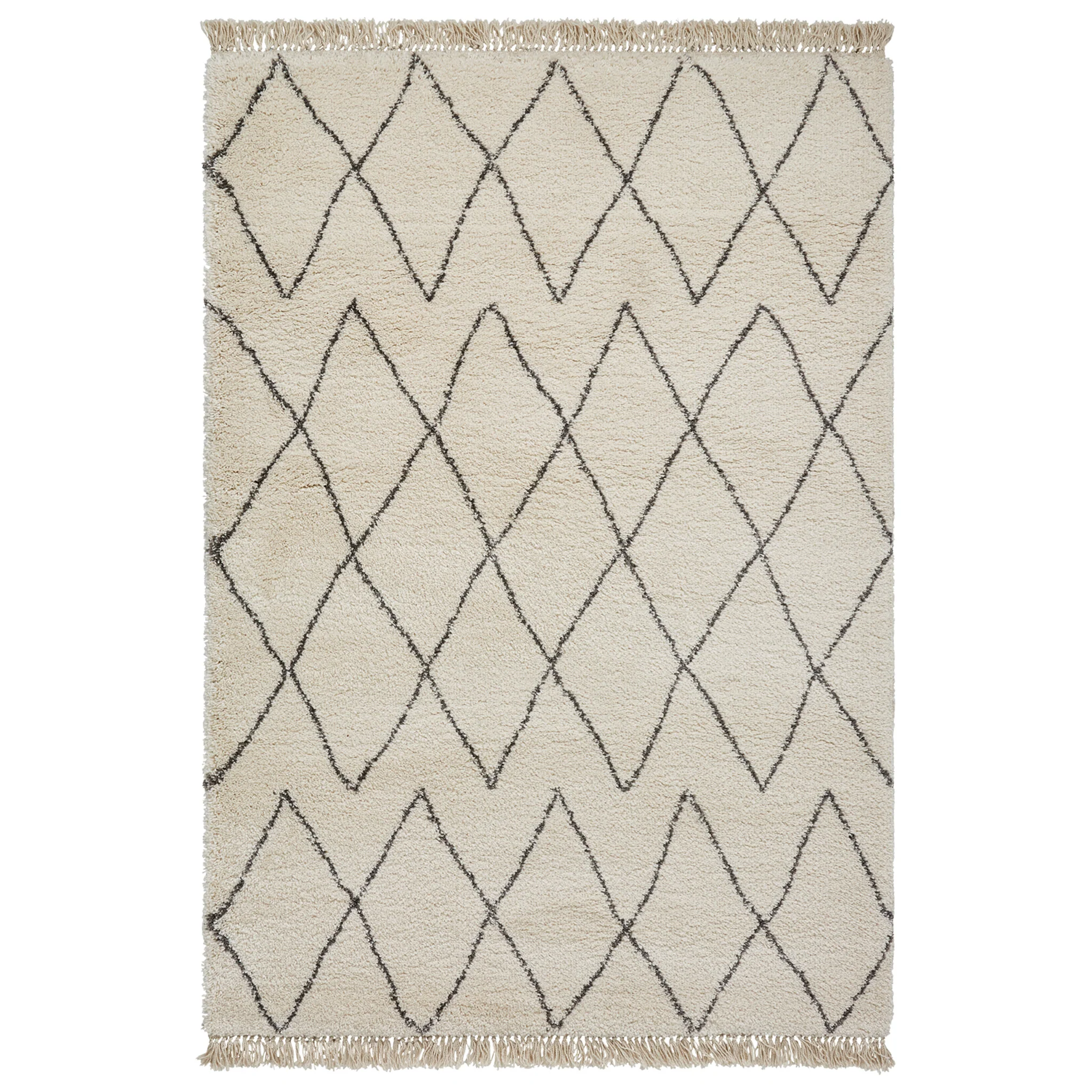 Edie Boho Diamond Shaggy Rug - Image 12