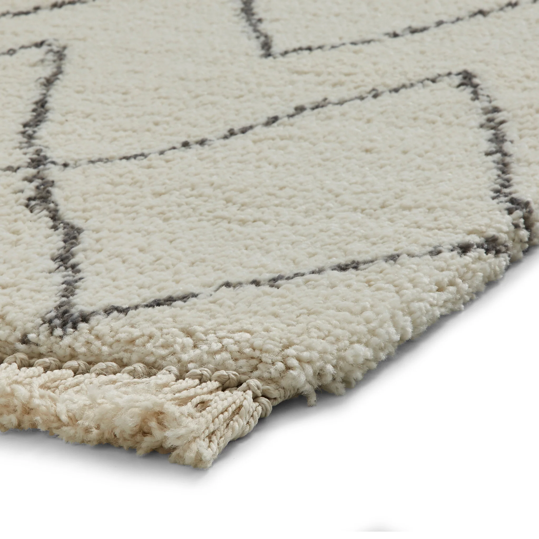 Edie Boho Diamond Shaggy Rug - Image 15