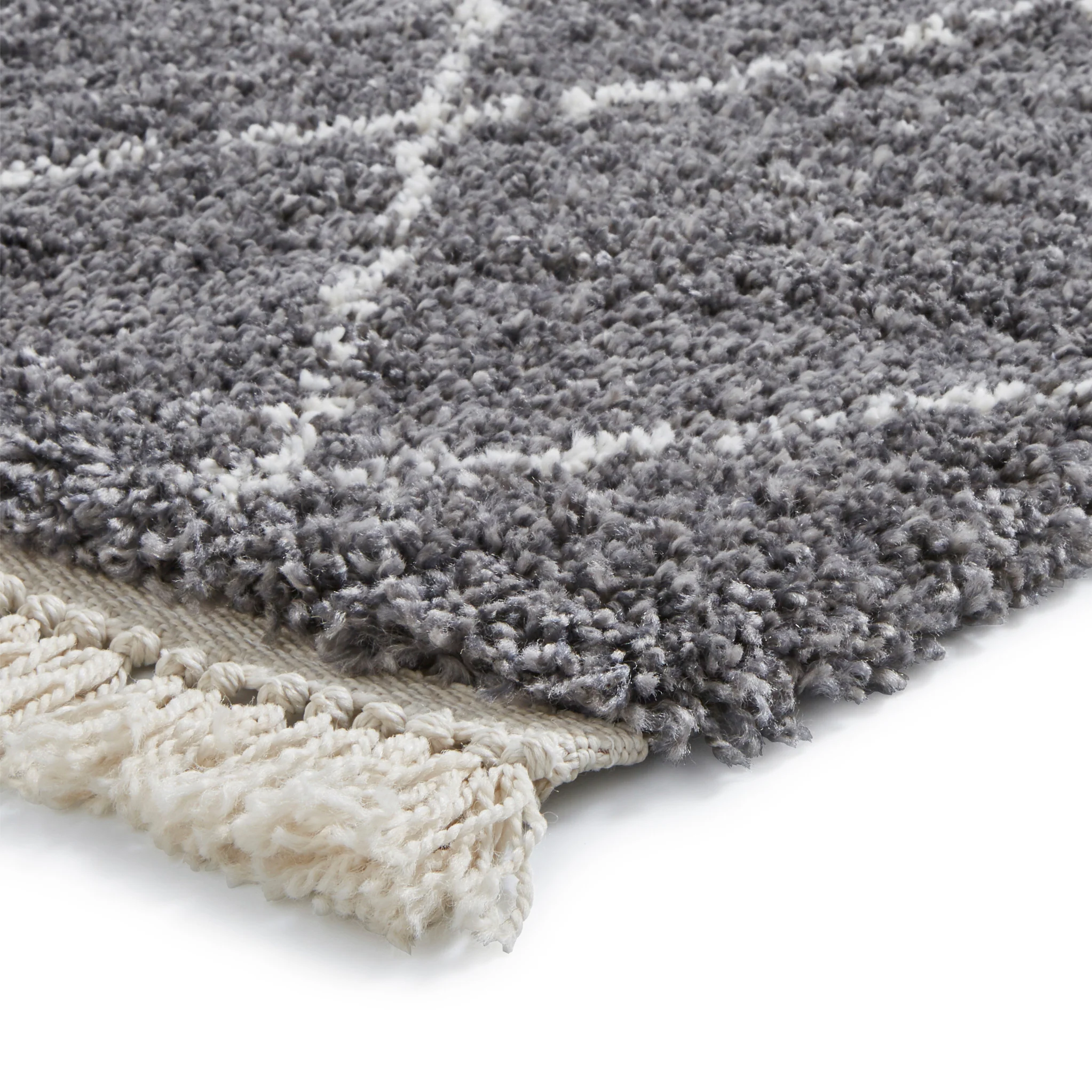 Edie Boho Diamond Shaggy Rug - Image 24