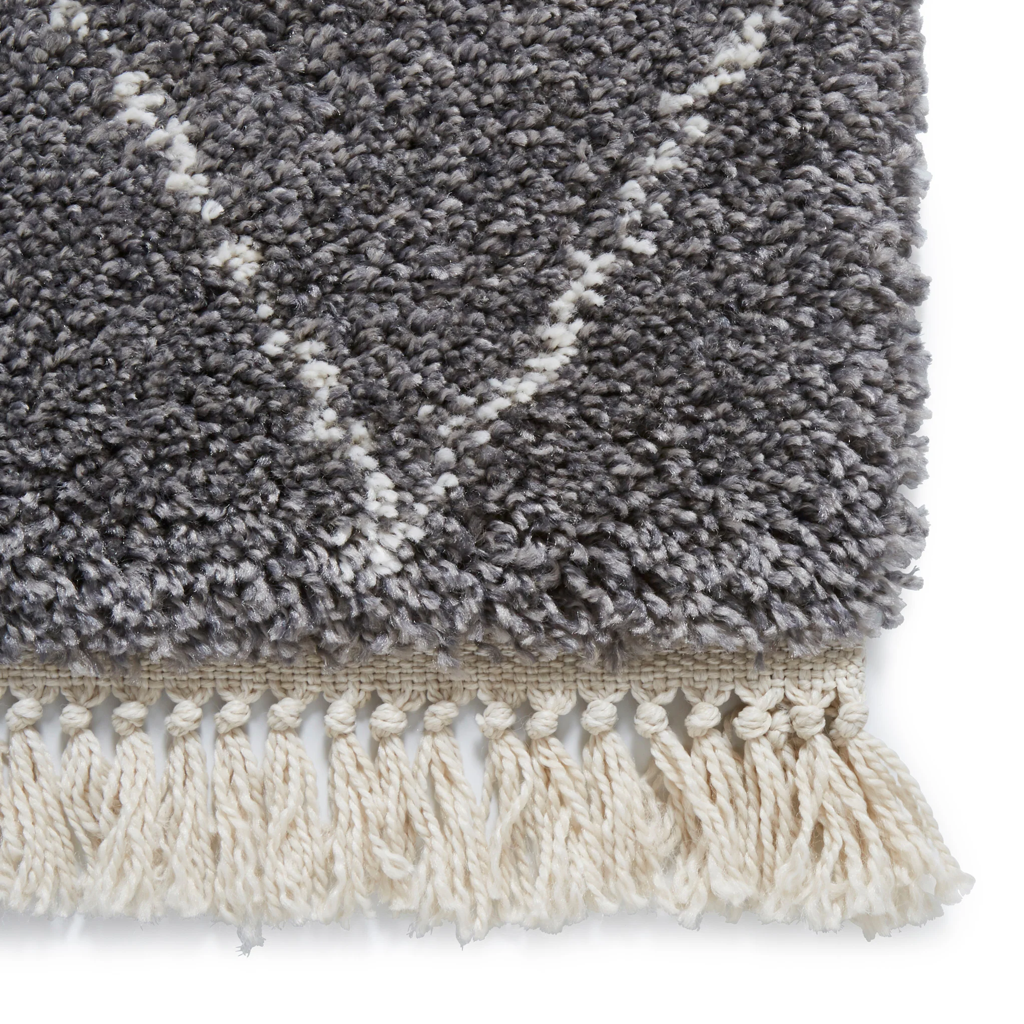 Edie Boho Diamond Shaggy Rug - Image 25
