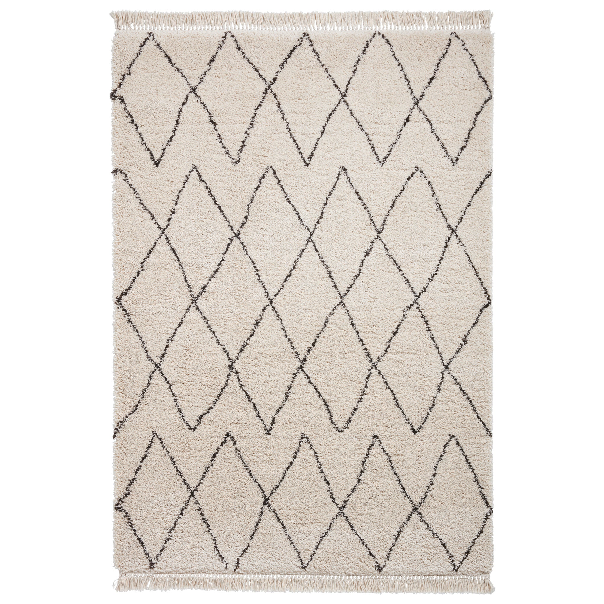 Edie Boho Diamond Shaggy Rug - Image 3