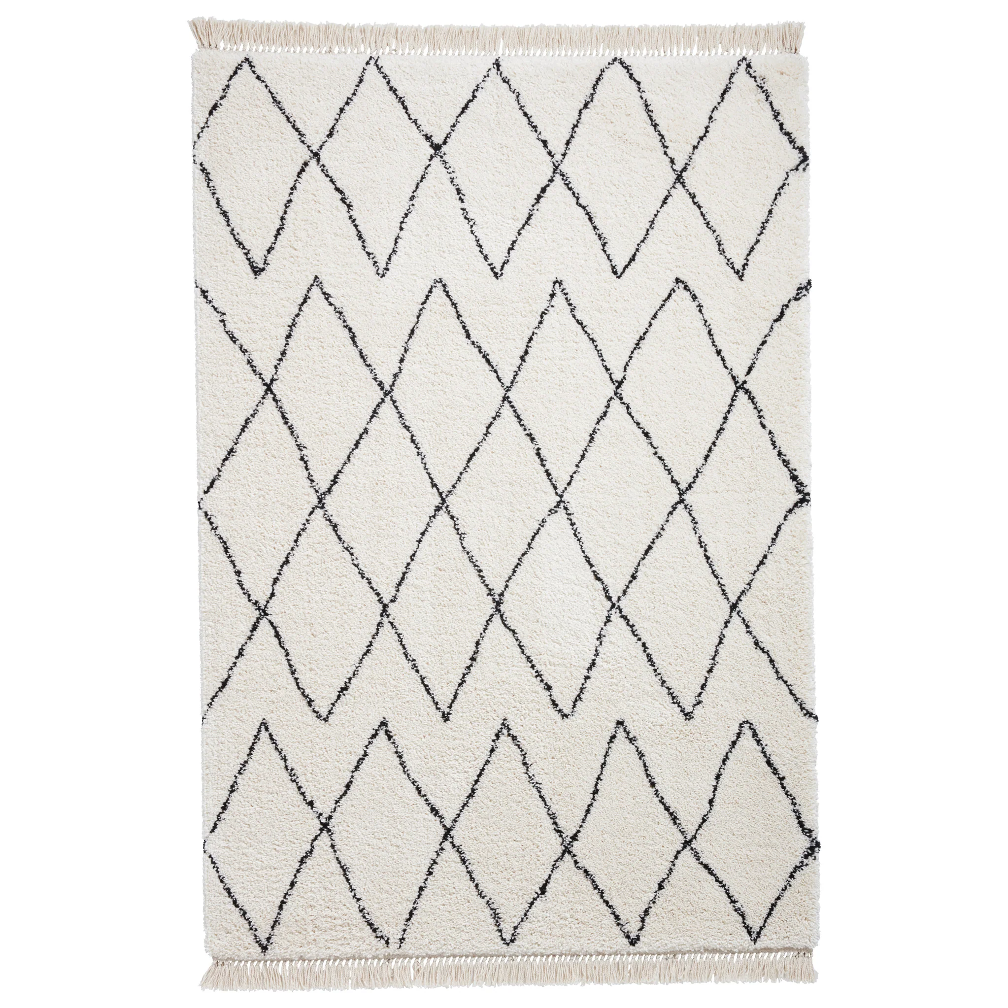 Edie Boho Diamond Shaggy Rug - Image 30