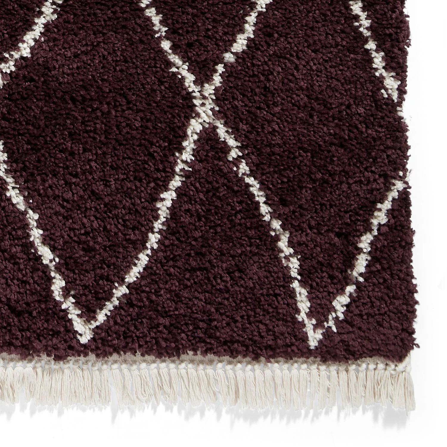 Edie Boho Diamond Shaggy Rug - Image 54